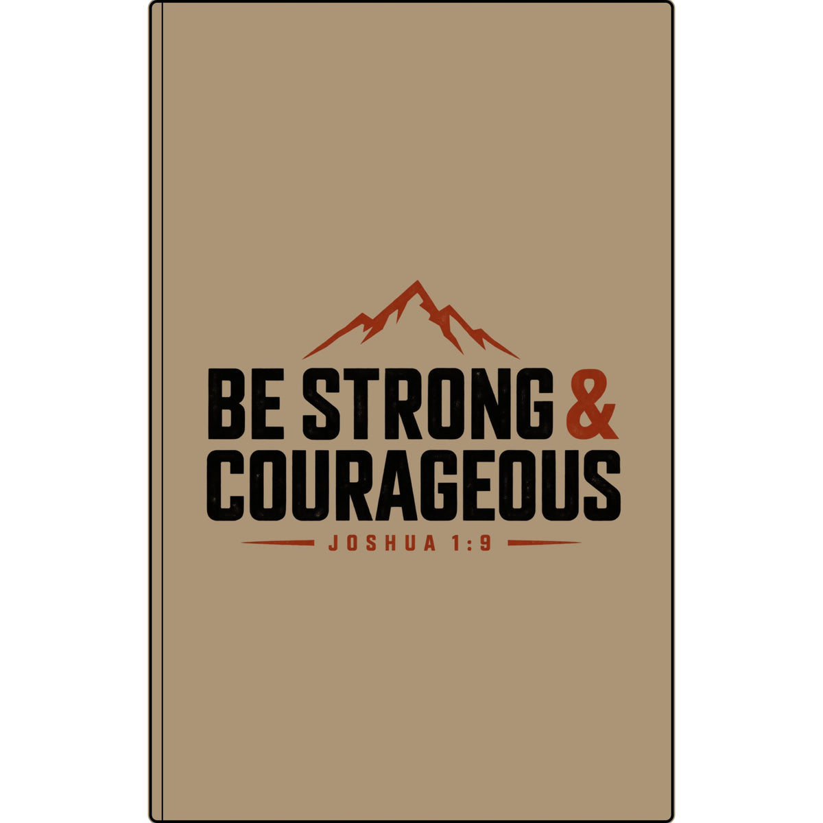 Engraved Vegan Leather Journal — "Be Strong & Courageous" Motivational Notebook