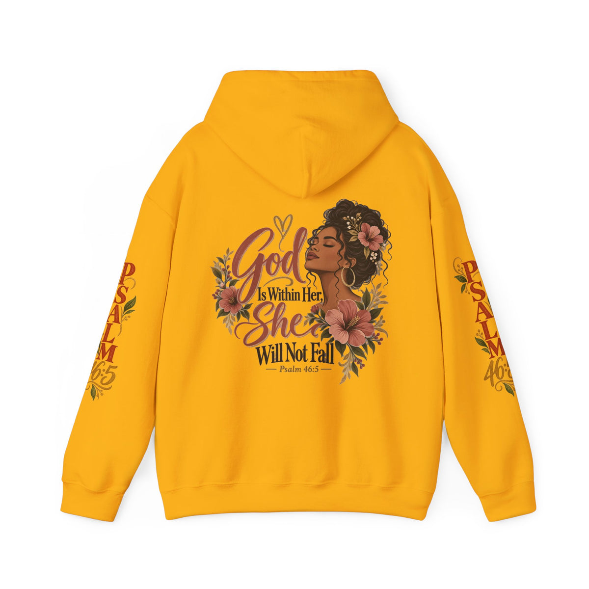 Copy of Psalm 46:5 'She Will Not Fall' Hoodie – Floral Faith Women’s Pullover