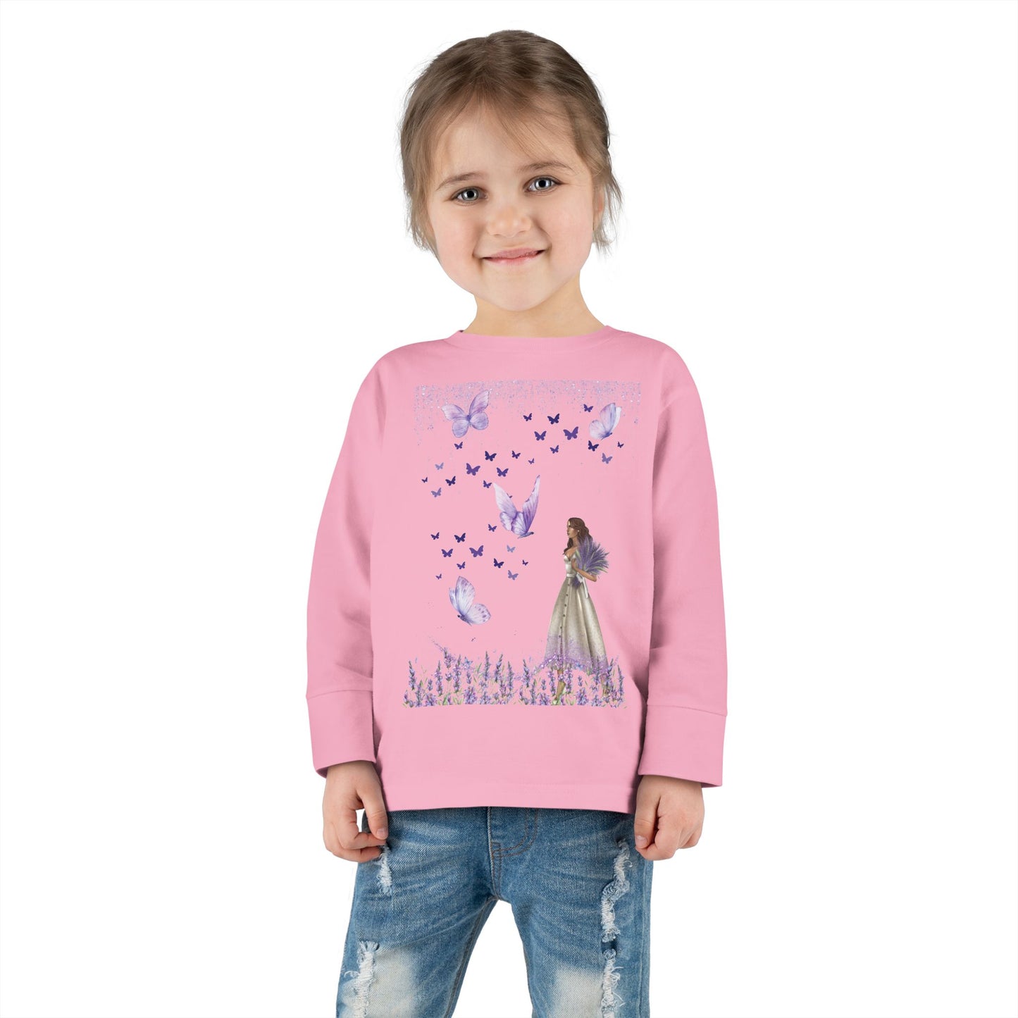 Lilac butterflies Toddler Long Sleeve Tee