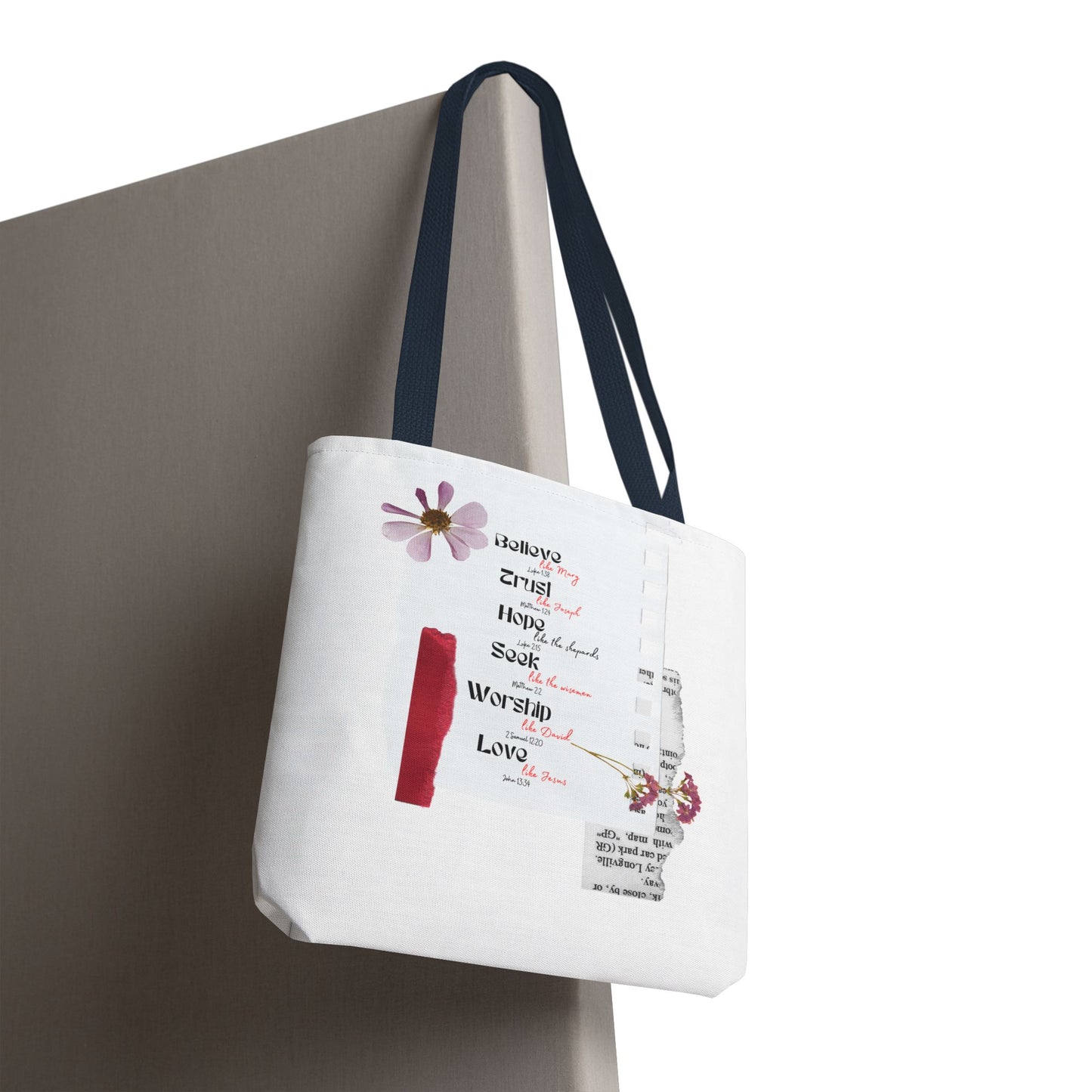 Believe, Trust, Hope, Worship, Love Tote Bag