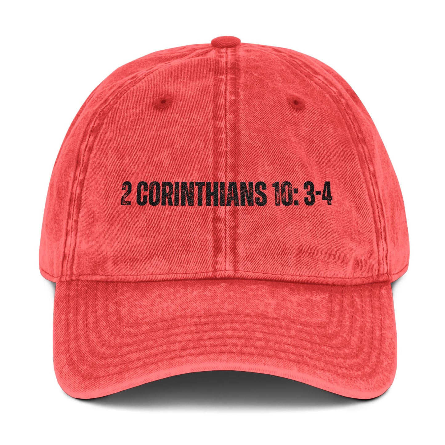 2 Corinthians 10:3-4 Cap - Embroidered Adjustable Hat for Faith Lovers