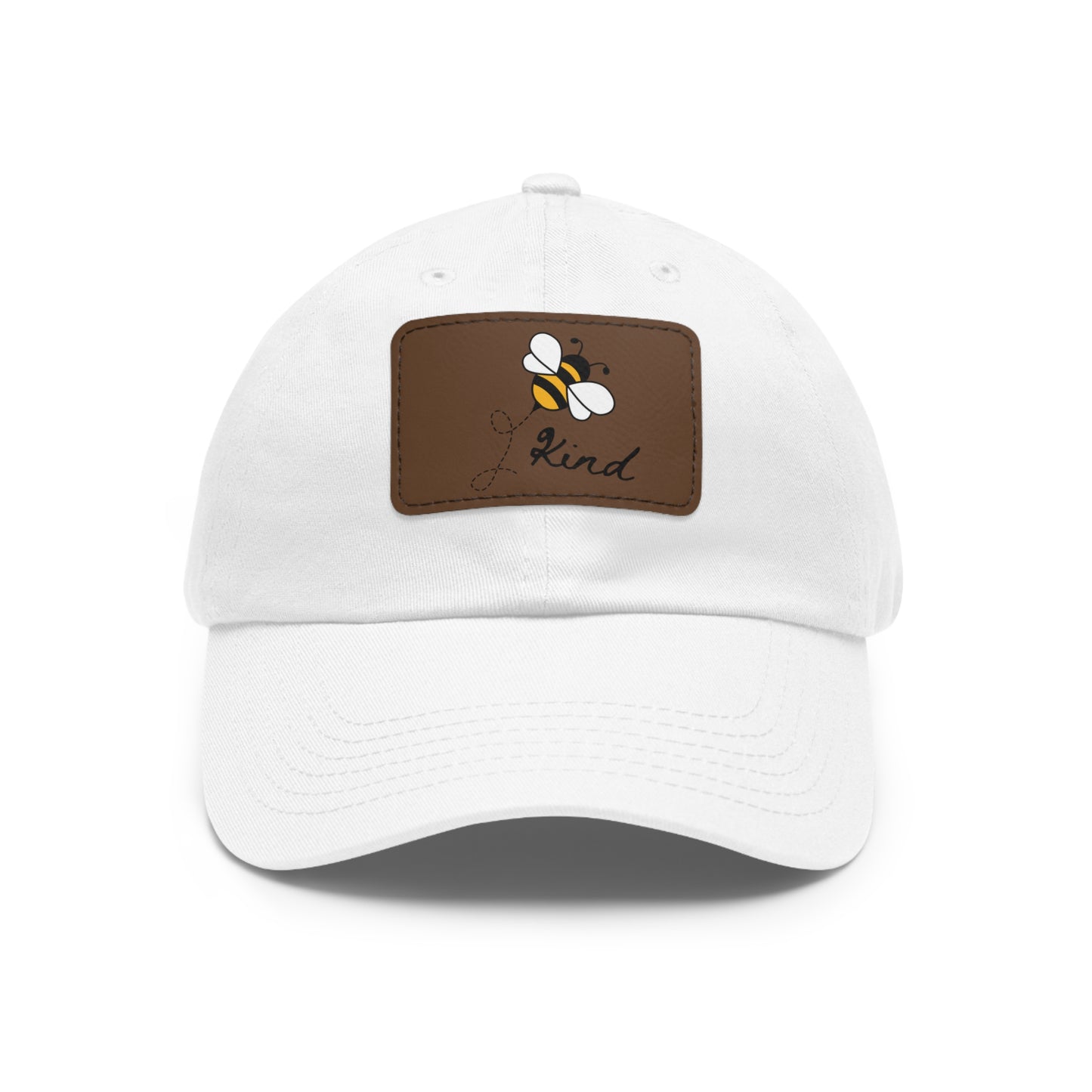 Bee Kind baseball cap with leather patch