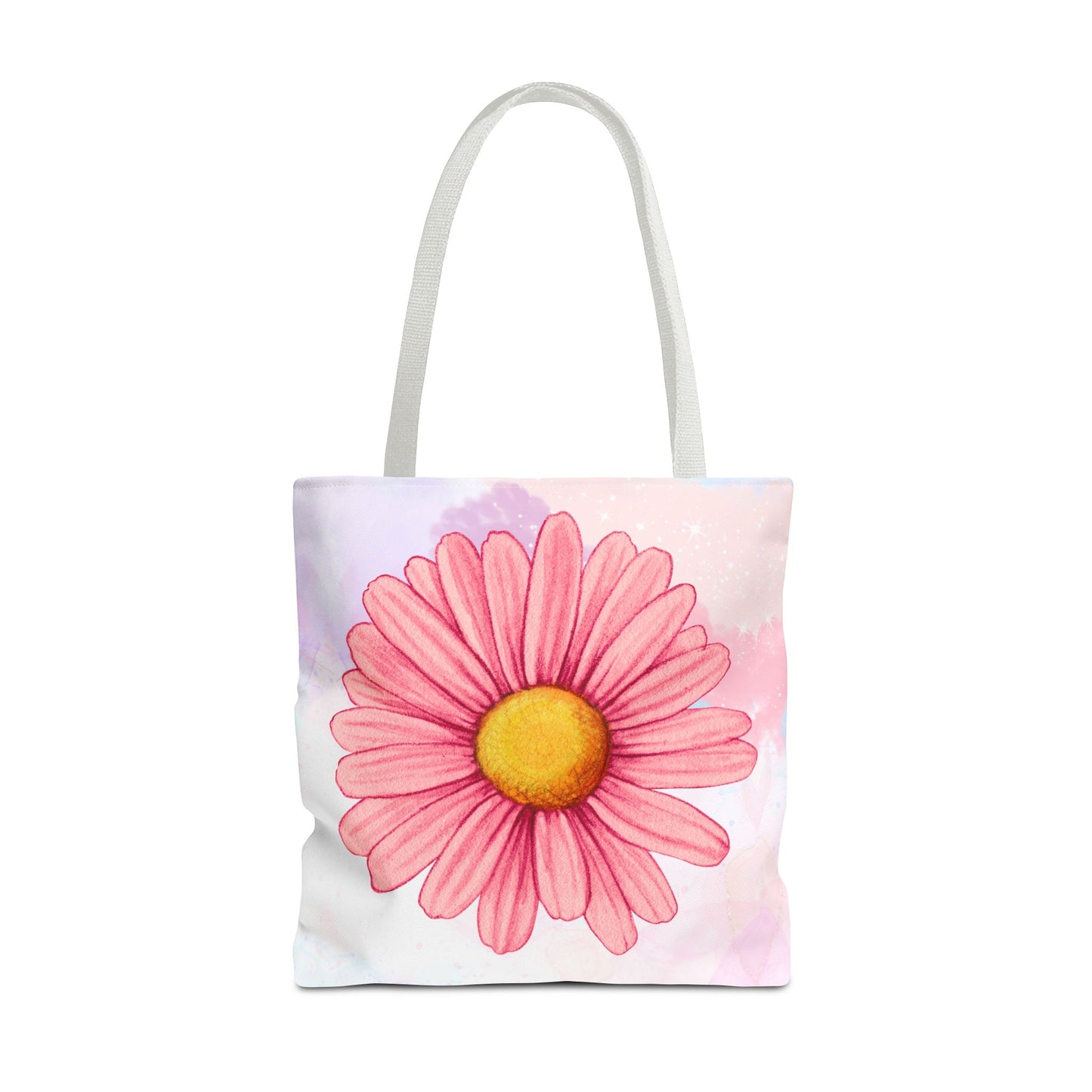 Pink Watercolor Daisy Tote Bag