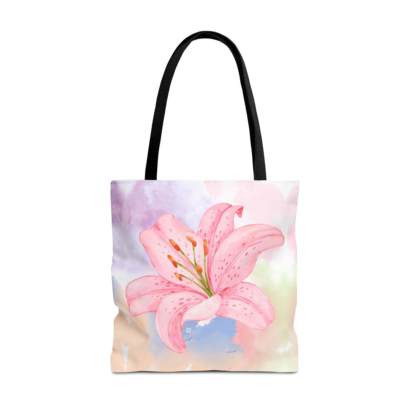 Pink Watercolor Lily Tote Bag