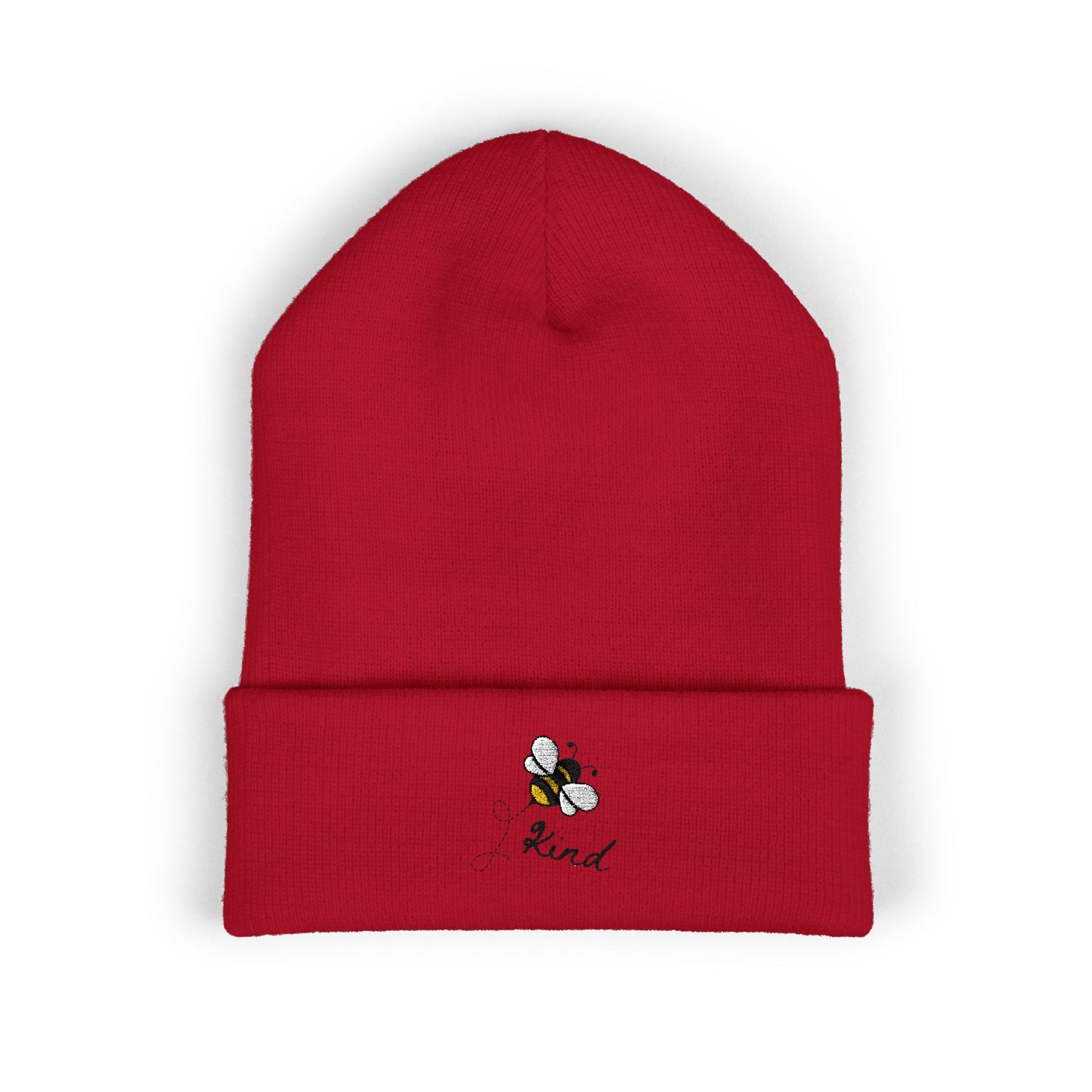 Bee Kind Classic Cuffed Beanie | Embroidered Winter Hat