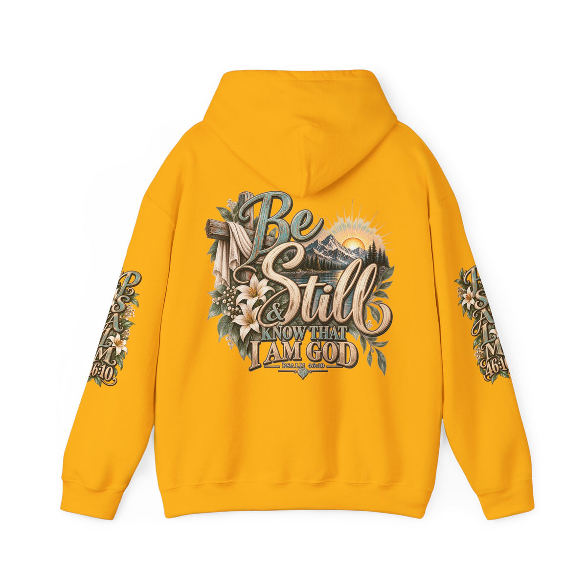 Be Still Hoodie — "Be Still, Know That I Am God" Christian Graphic Hooded Sweatshirt
