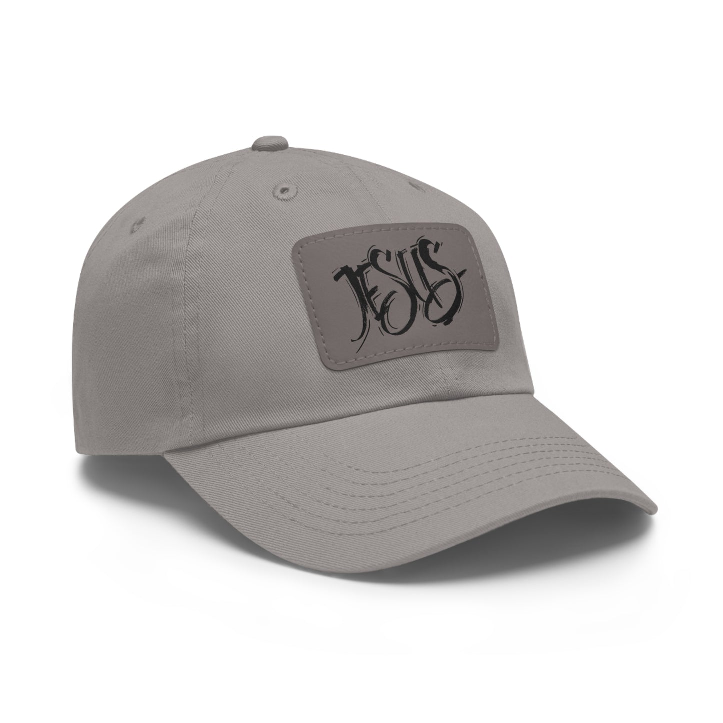 Jesus baseball cap with leather patch