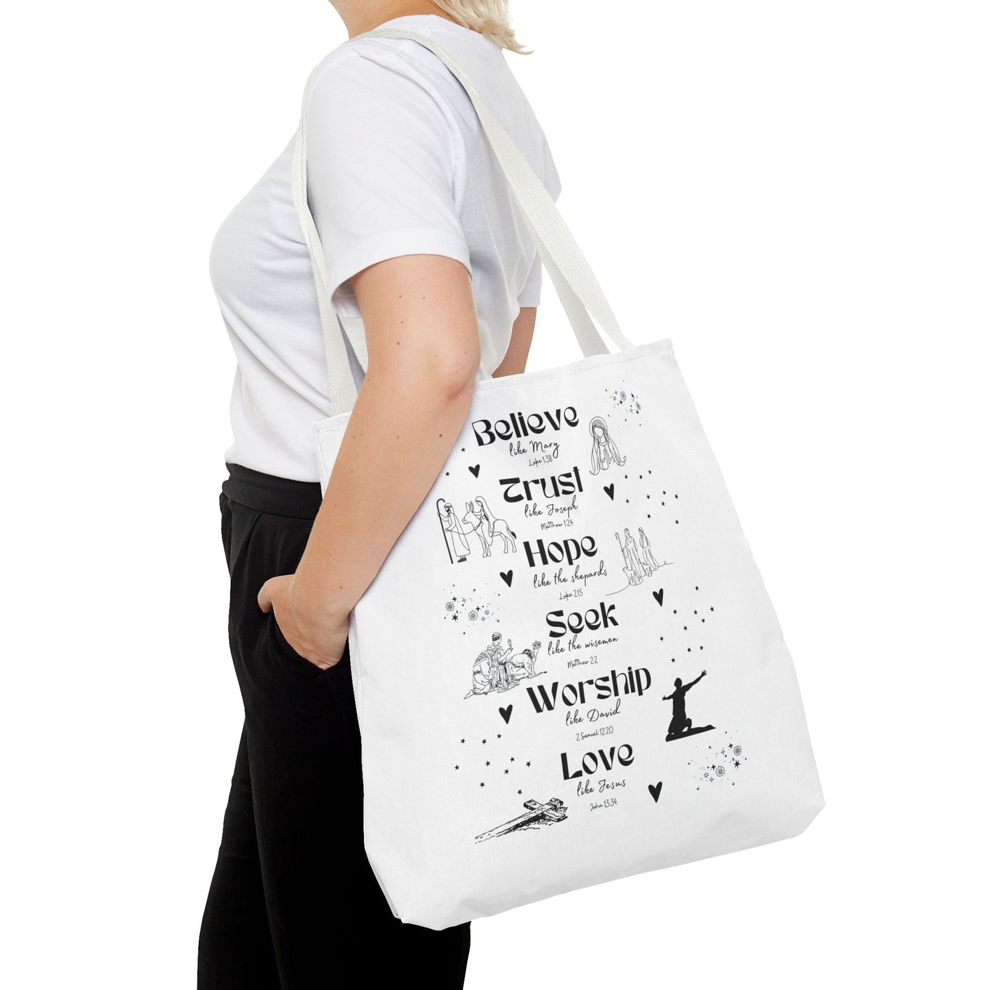 Believe like Mary Tote Bag