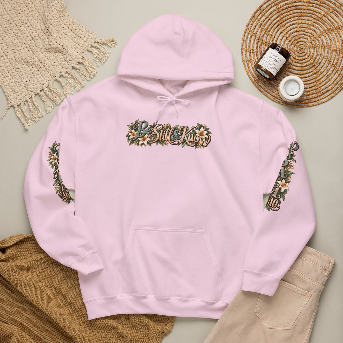 Be Still Hoodie — "Be Still, Know That I Am God" Christian Graphic Hooded Sweatshirt