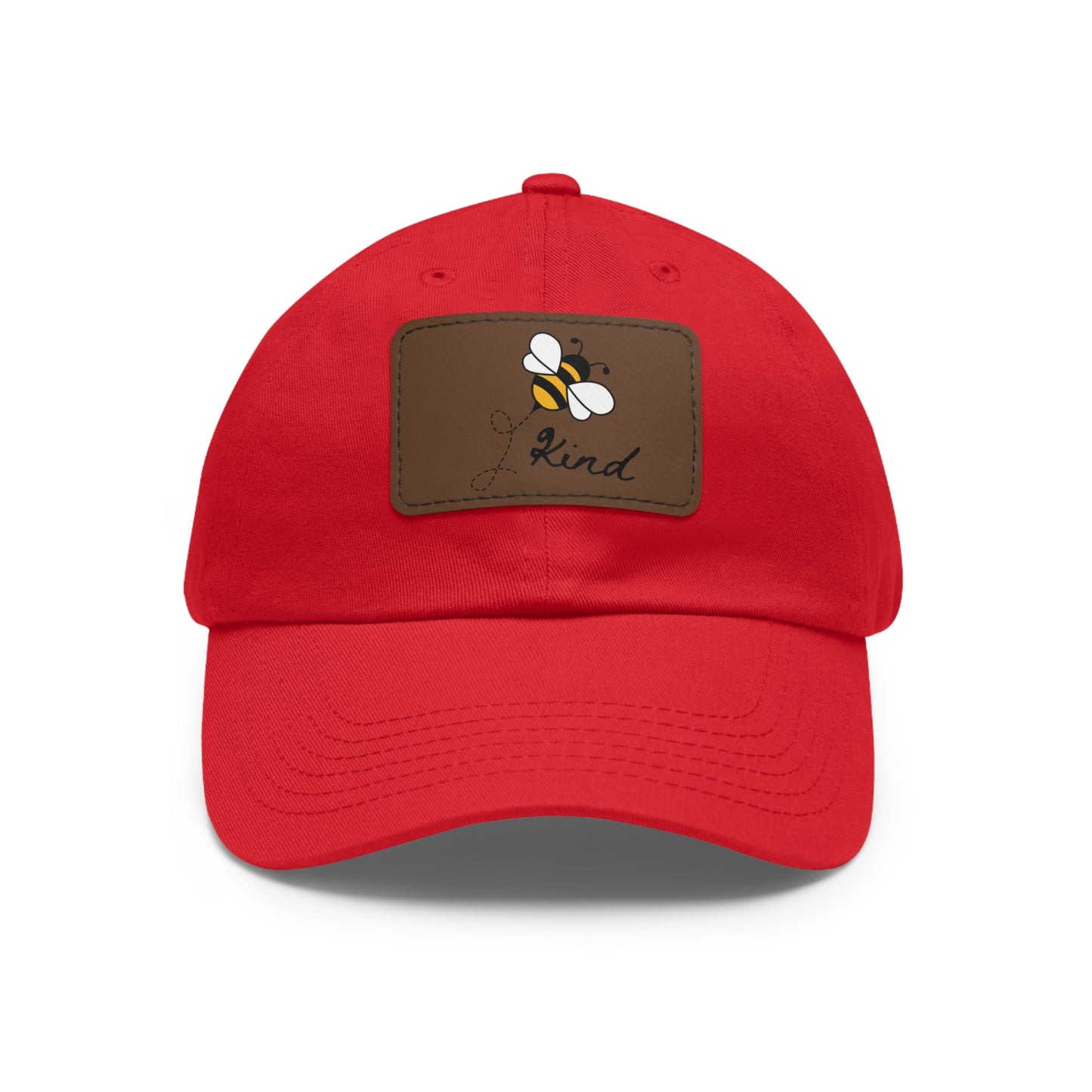 Bee Kind baseball cap with leather patch