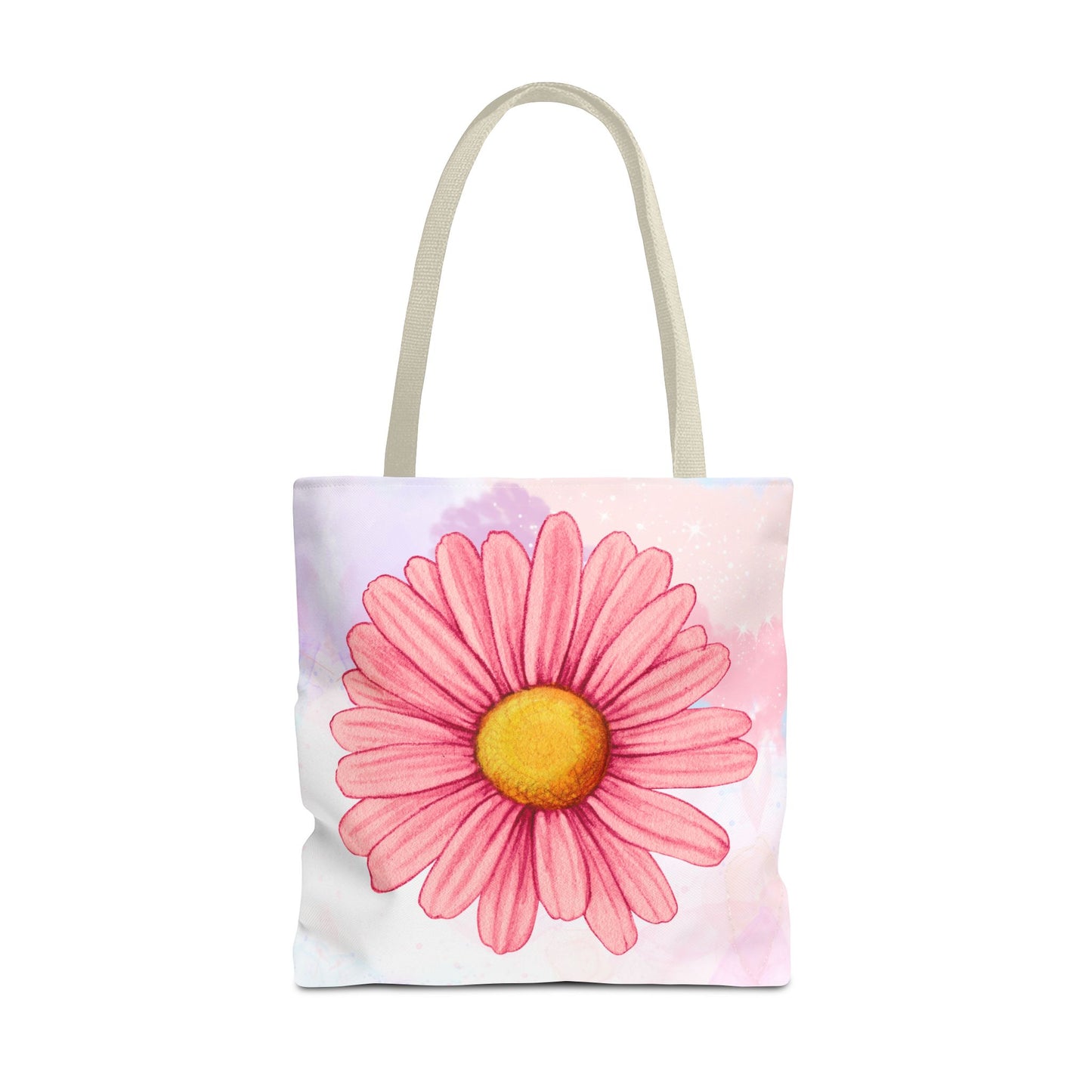 Pink Watercolor Daisy Tote Bag