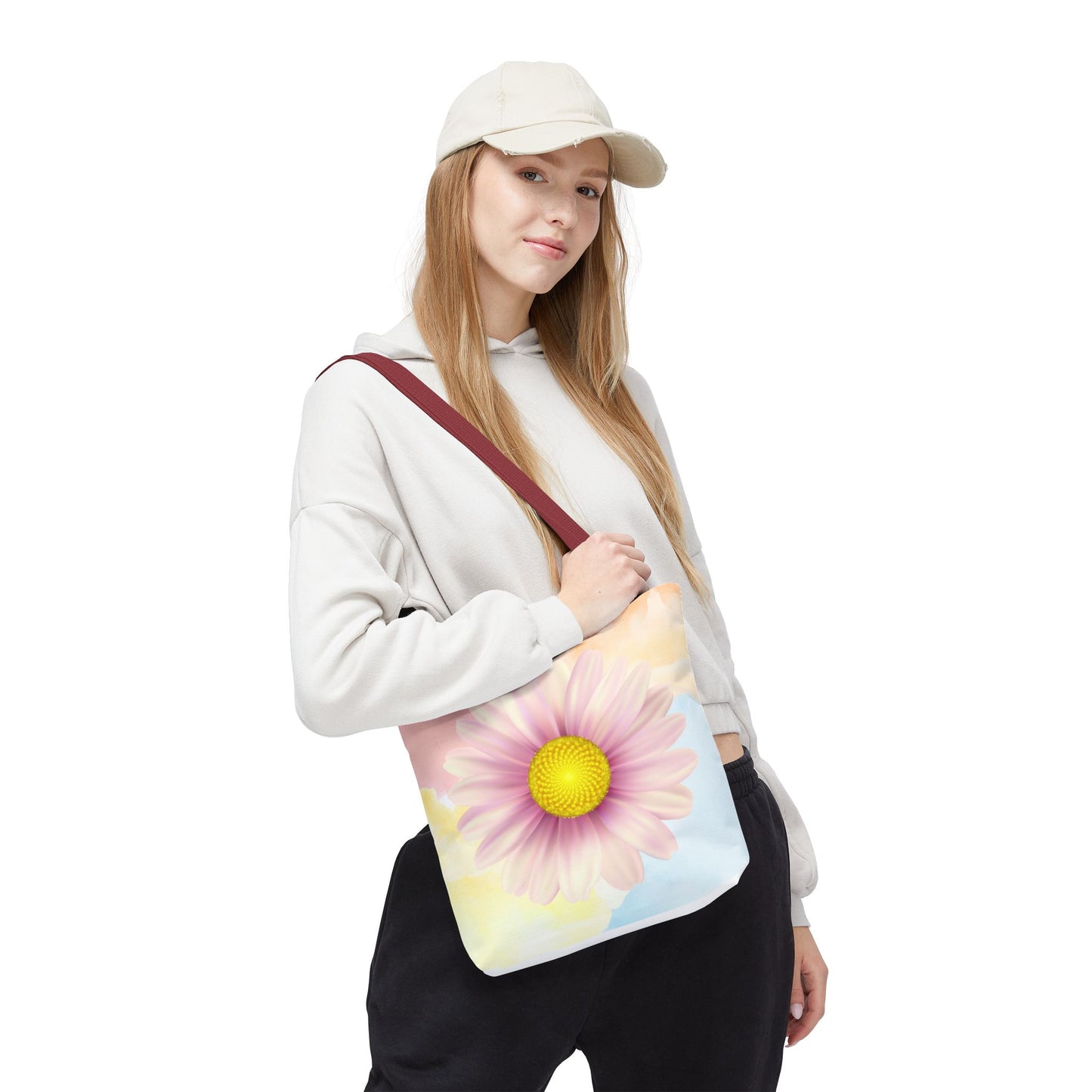 Lavender Watercolor Daisy Garden Tote Bag
