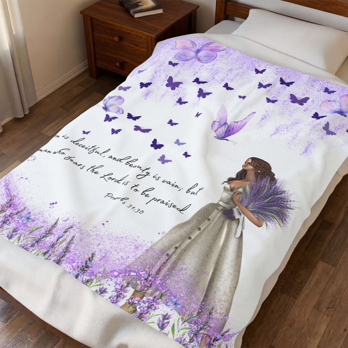 Proverbs 31:30 Velveteen Plush Blanket