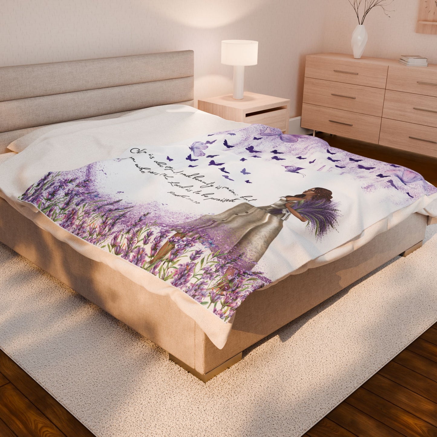 Proverbs 31:30 Velveteen Plush Blanket