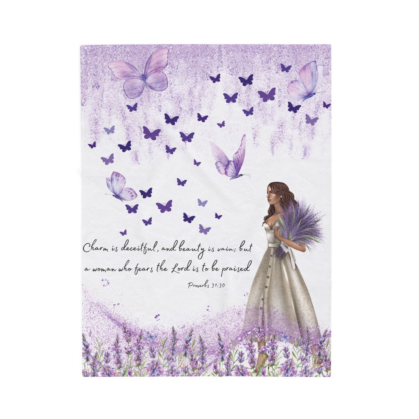 Proverbs 31:30 Velveteen Plush Blanket