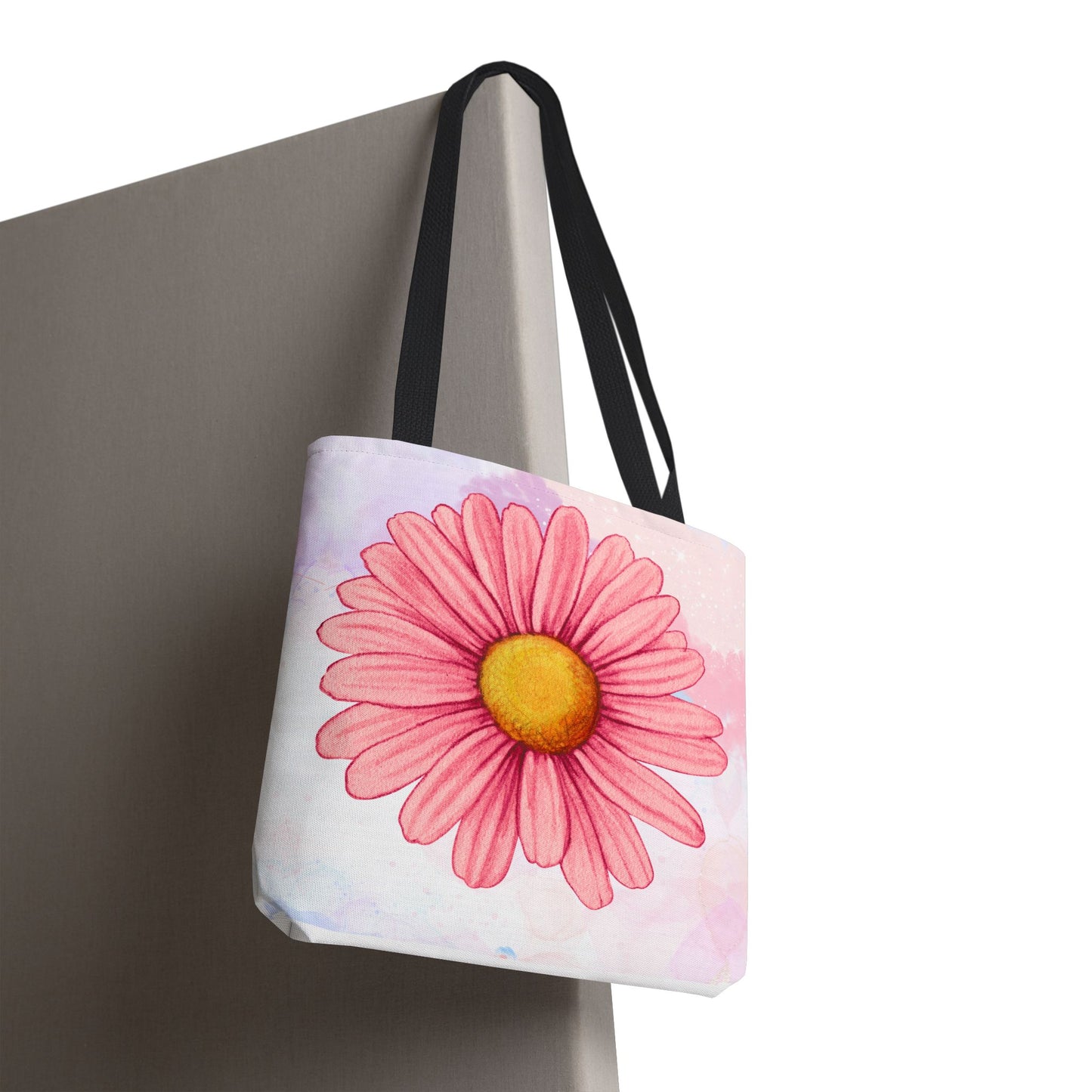 Pink Watercolor Daisy Tote Bag