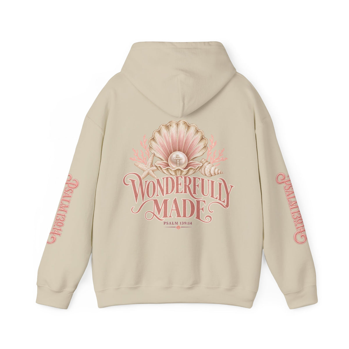 Wonderfully Made Hoodie — Floral Pearl Backprint Hooded Sweatshirt