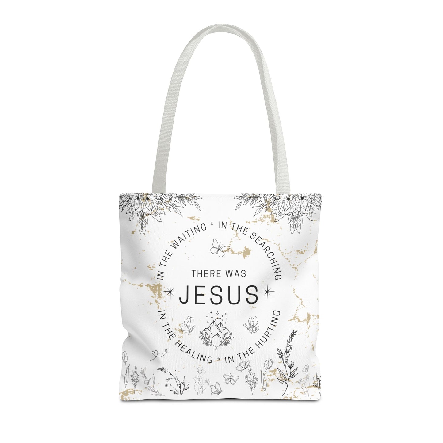 "There Was Jesus" tote bag - Floral Design for Faithful Living