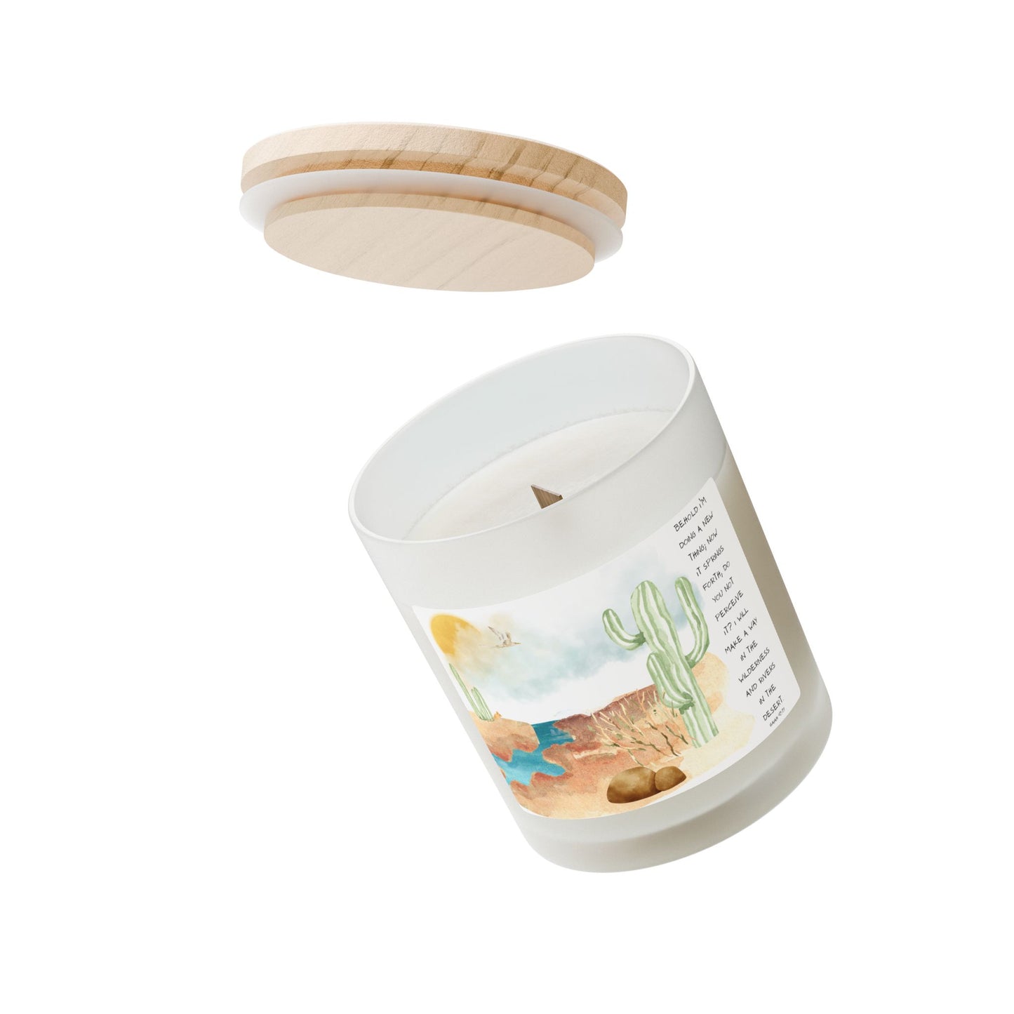 Isaiah 43:19 Frosted Glass Candle, 11oz