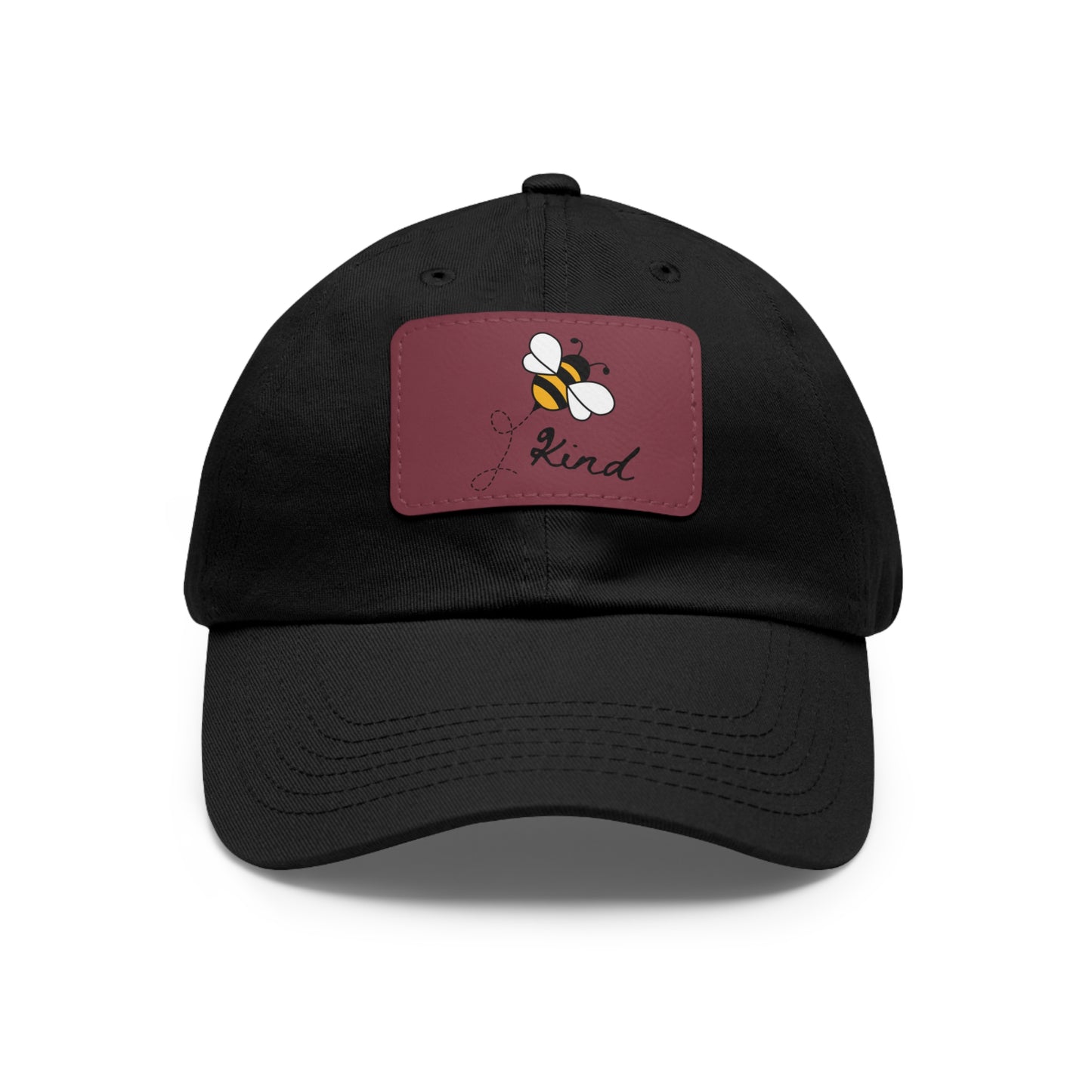 Bee Kind baseball cap with leather patch