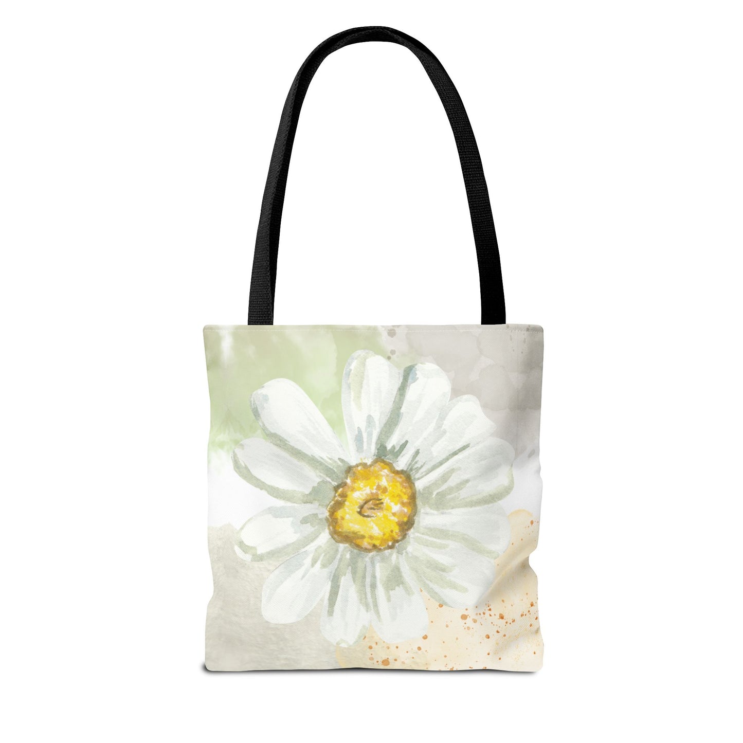 White Watercolor Daisy Tote Bag