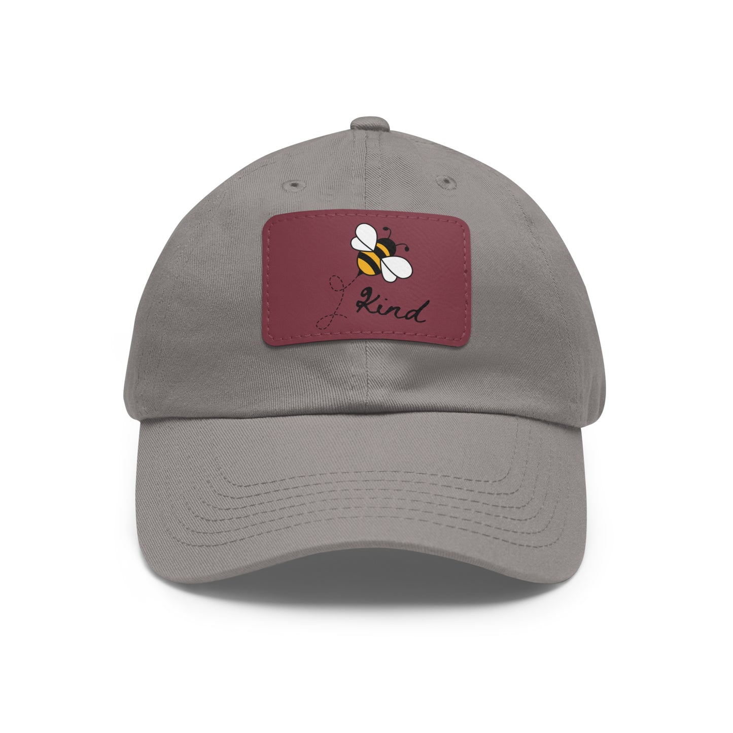 Bee Kind baseball cap with leather patch
