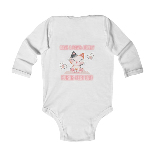 Paws-itively Purr-fect Infant Long Sleeve Bodysuit - Perfect Gift for New Parents