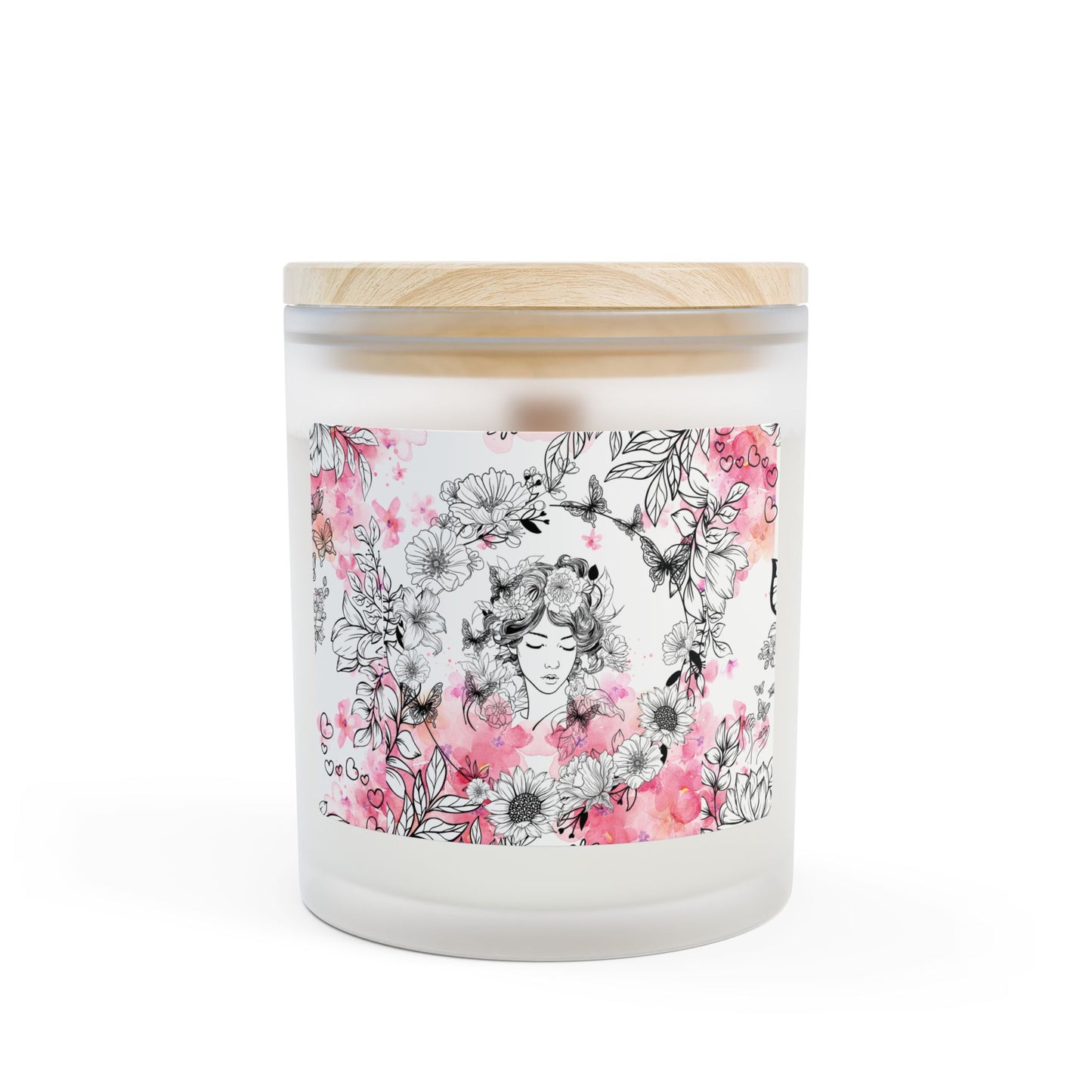 Pink Lady Frosted Glass Candle, 11oz Vanilla