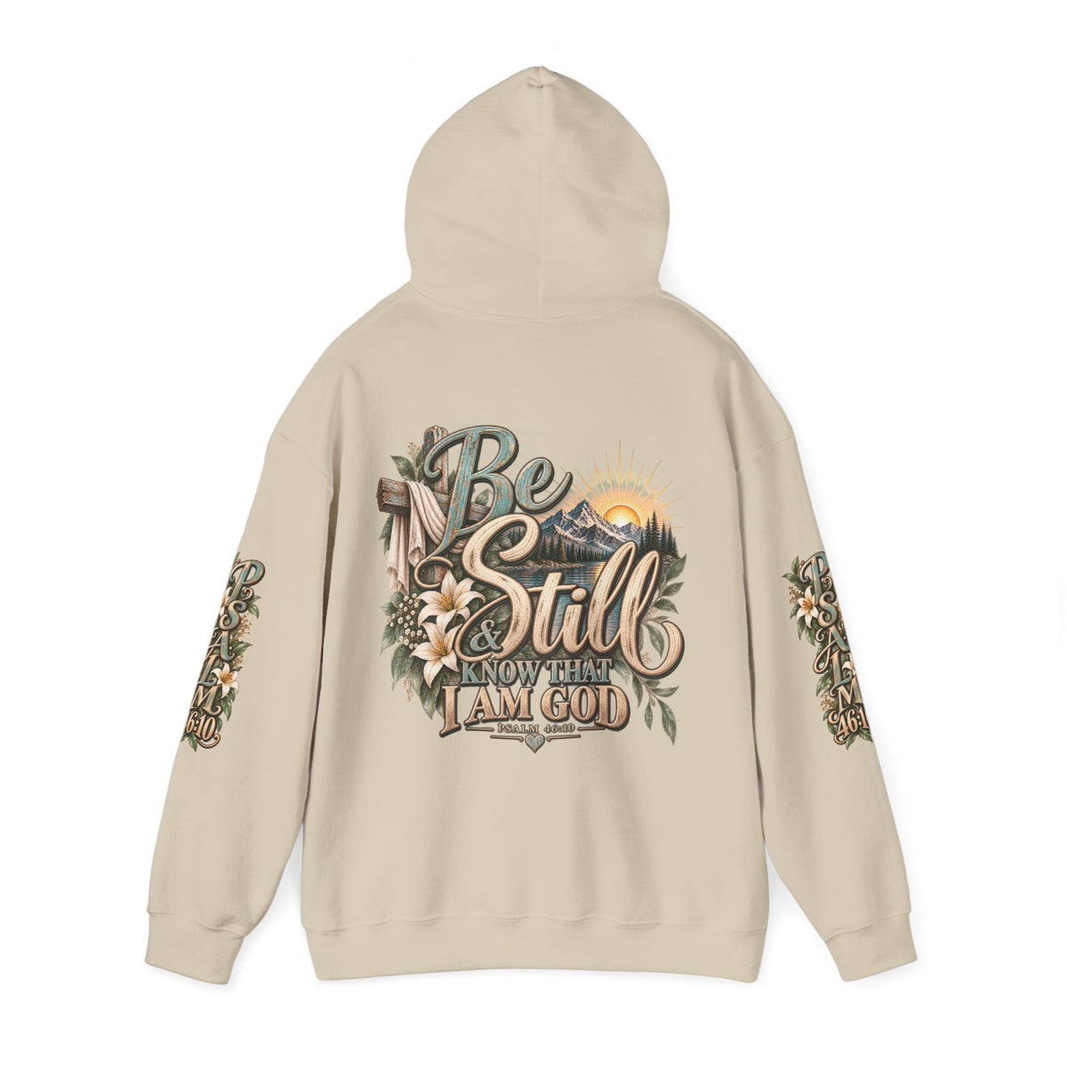 Be Still Hoodie — "Be Still, Know That I Am God" Christian Graphic Hooded Sweatshirt