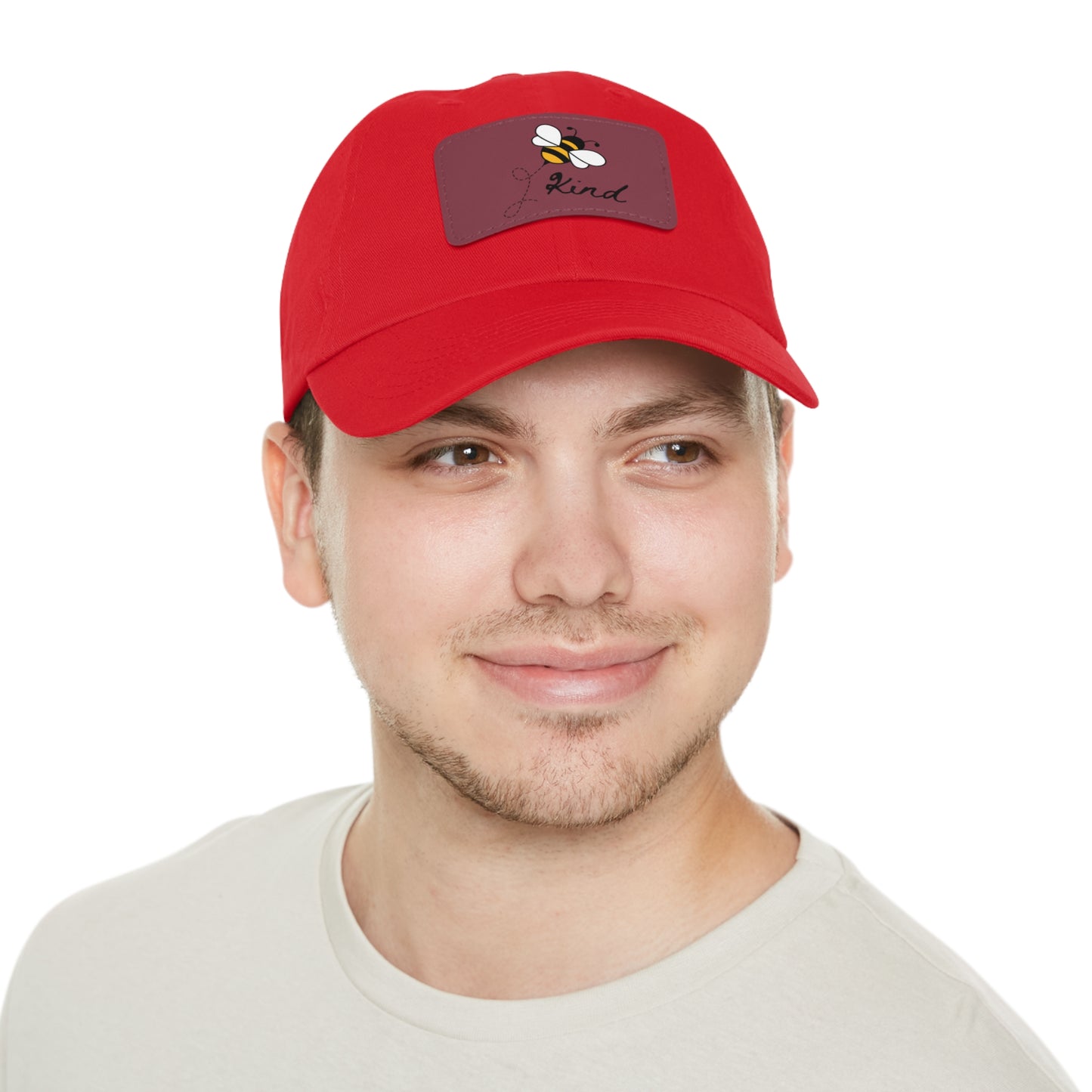 Bee Kind baseball cap with leather patch