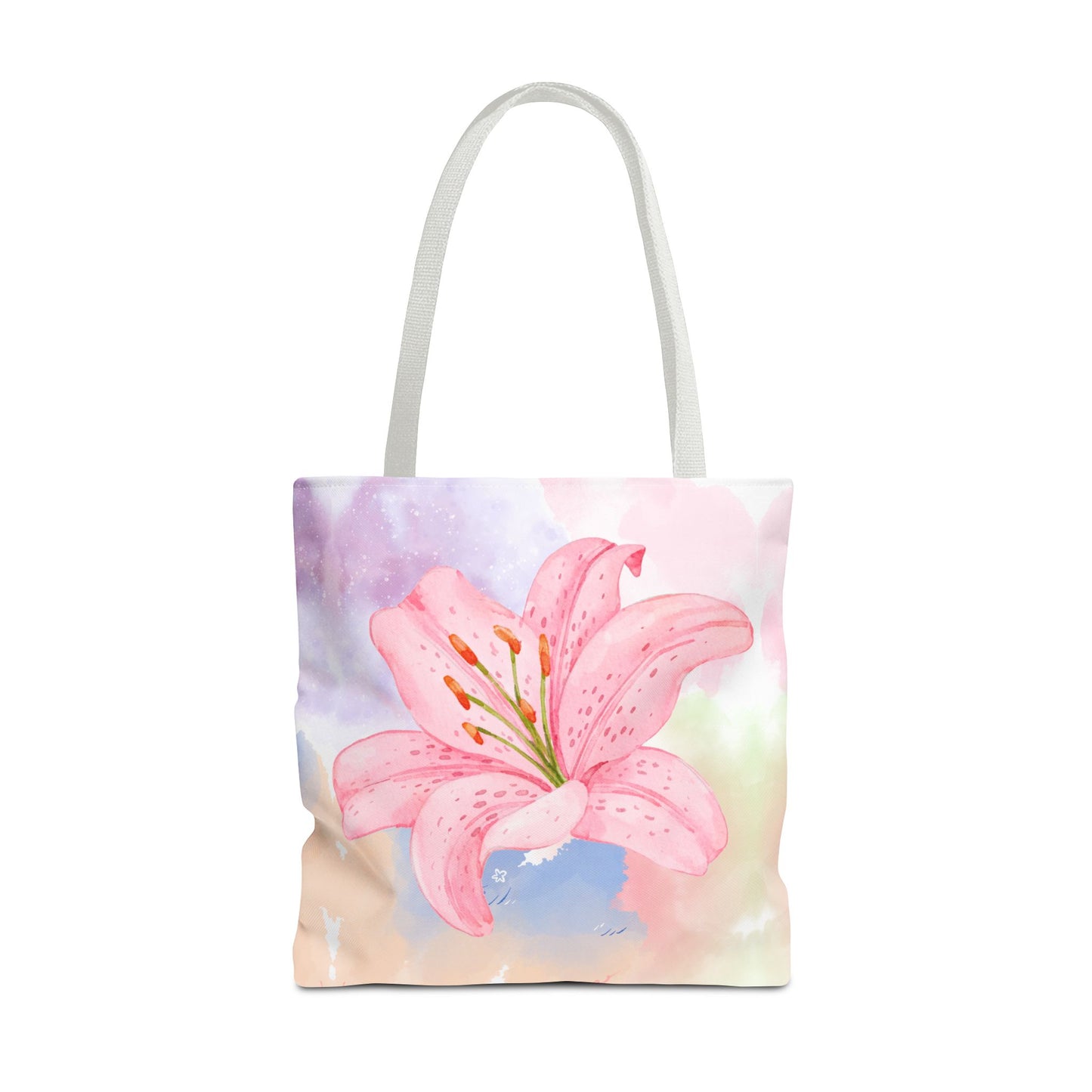Pink Watercolor Lily Tote Bag