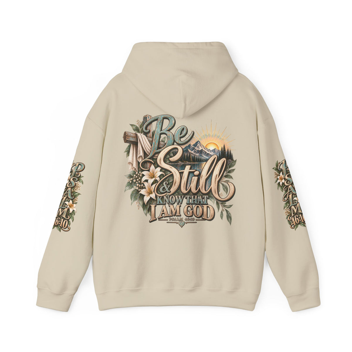 Be Still Hoodie — "Be Still, Know That I Am God" Christian Graphic Hooded Sweatshirt