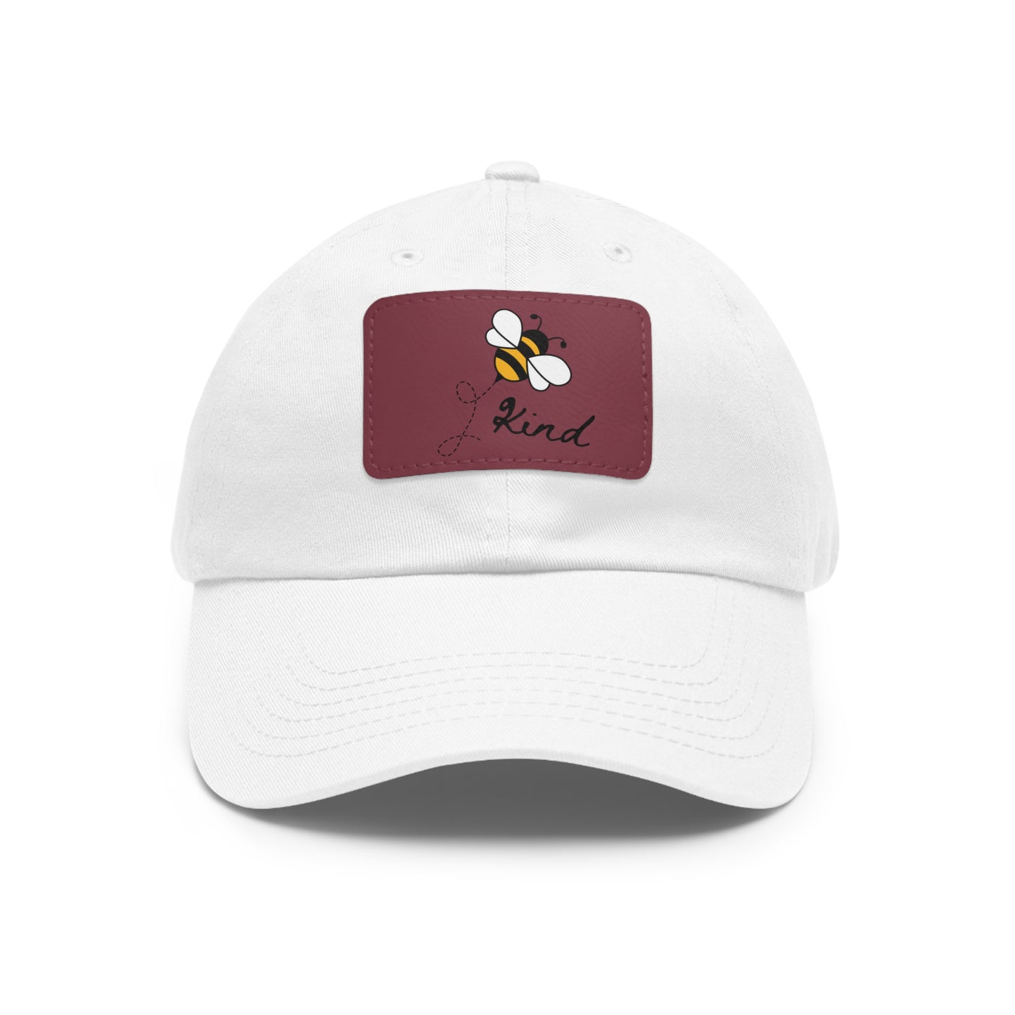 Bee Kind baseball cap with leather patch