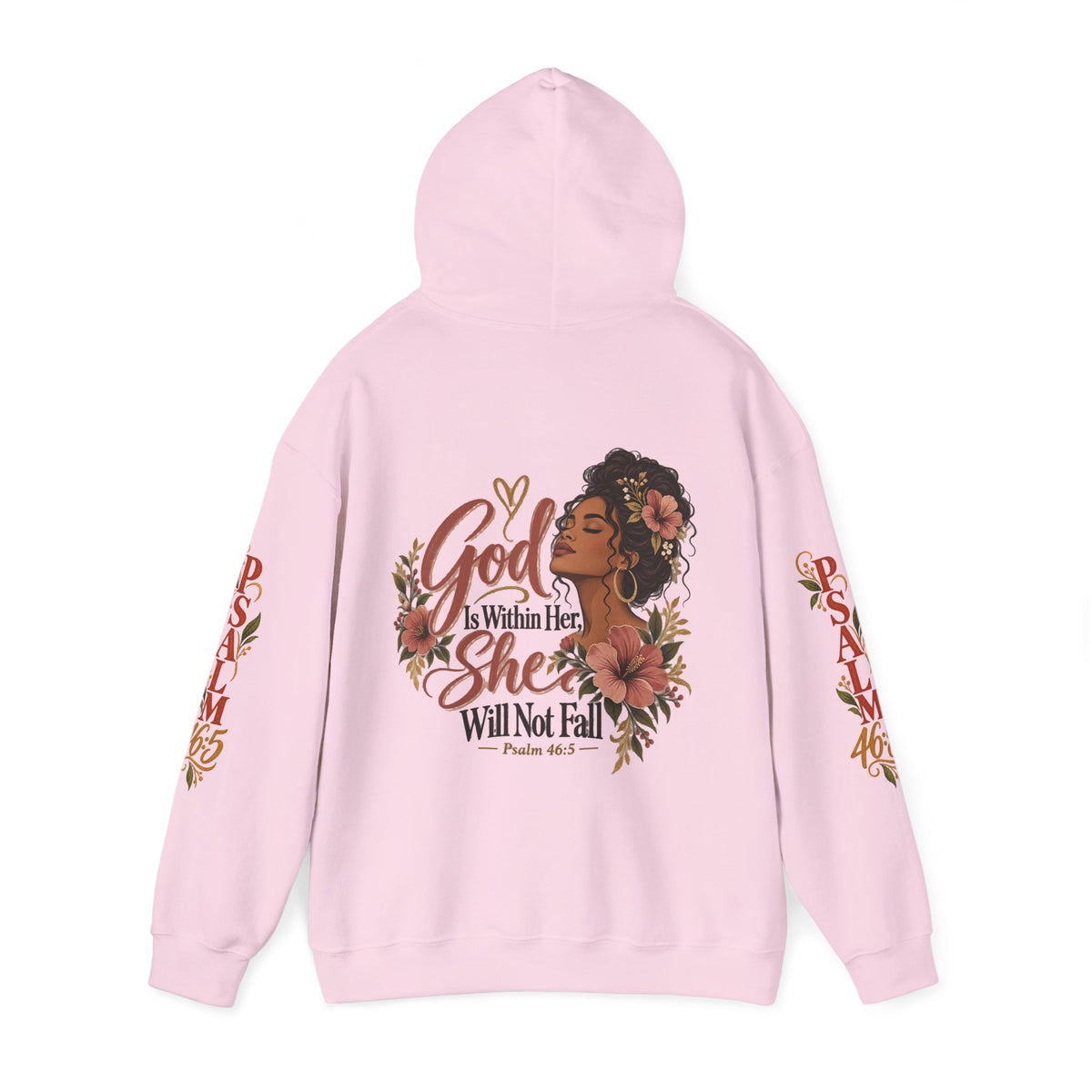 Copy of Psalm 46:5 'She Will Not Fall' Hoodie – Floral Faith Women’s Pullover