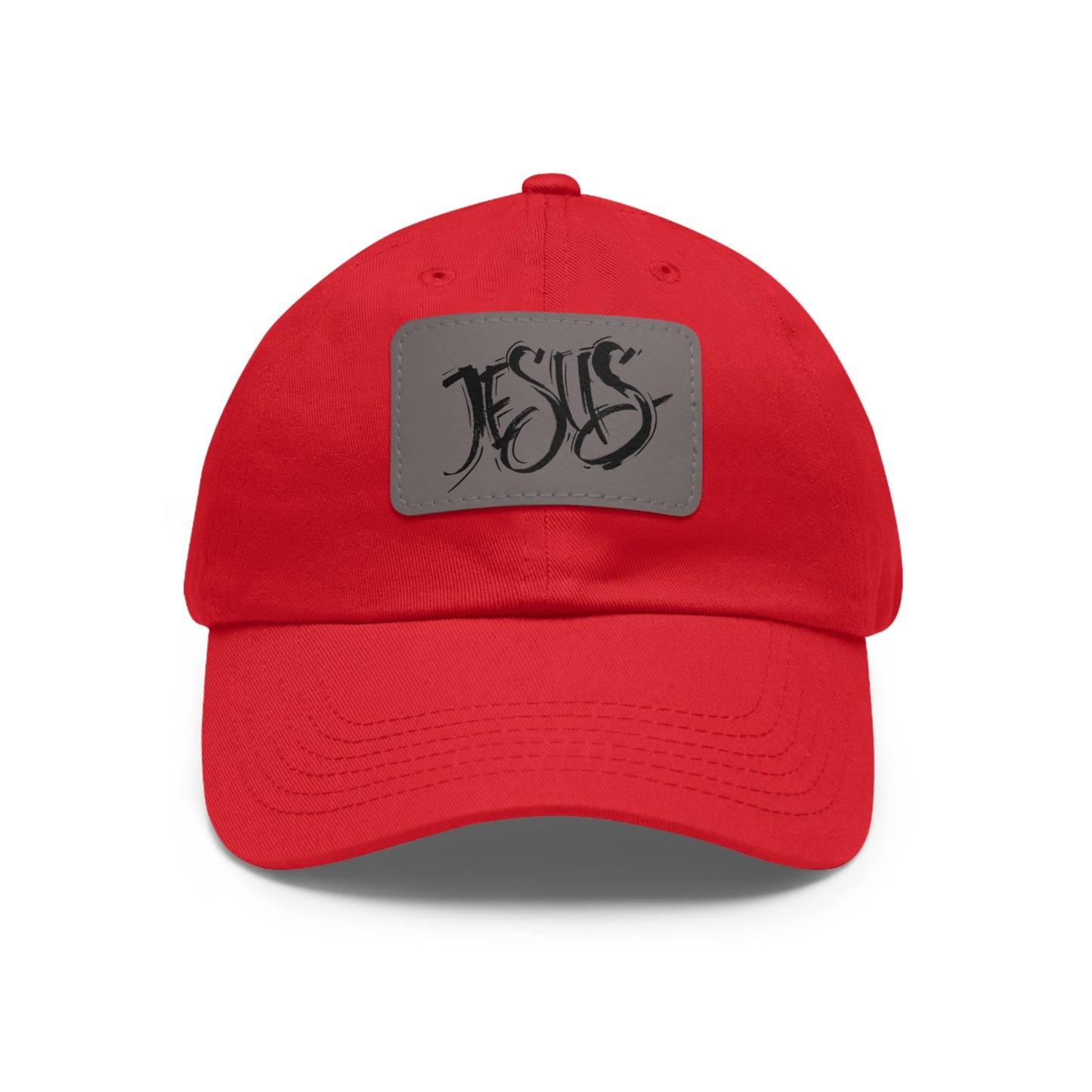 Jesus baseball cap with leather patch