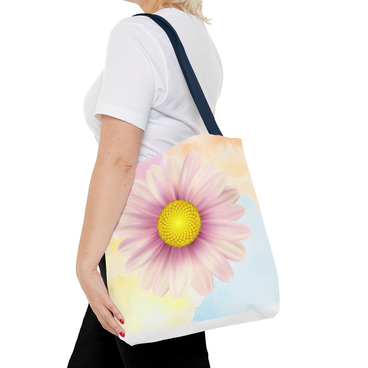 Lavender Watercolor Daisy Garden Tote Bag