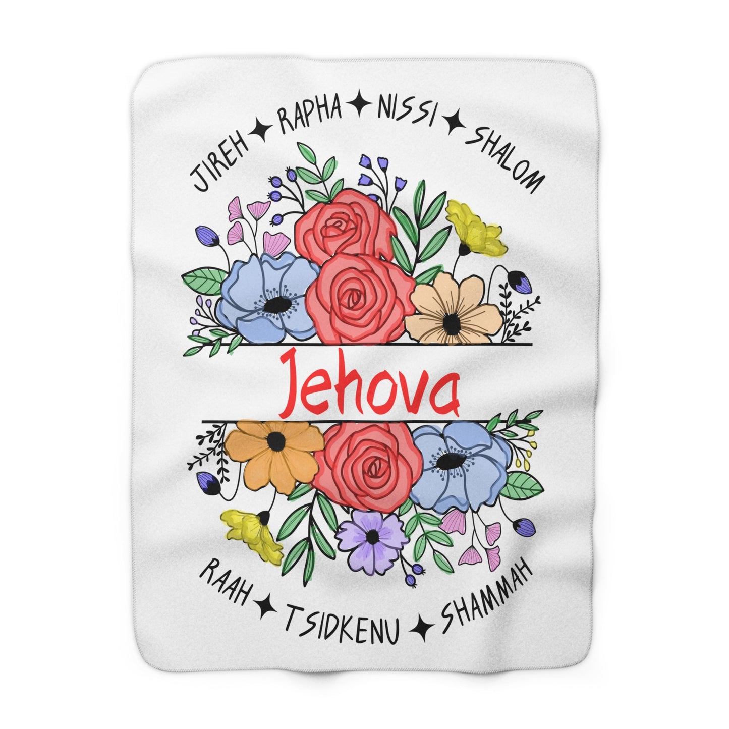 Jehova Sherpa Fleece Blanket | Cozy & Soft Comfort for Home Decor | Perfect Gift for Faith & Hope