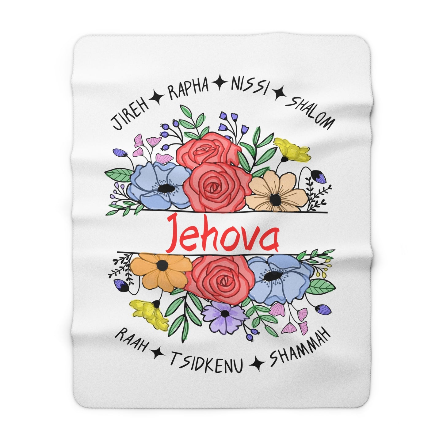 Jehova Sherpa Fleece Blanket | Cozy & Soft Comfort for Home Decor | Perfect Gift for Faith & Hope