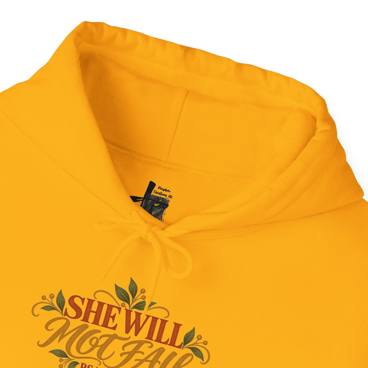 Brunette Woman Psalm 46:5 'She Will Not Fall' Hoodie – Floral Faith Women’s Pullover