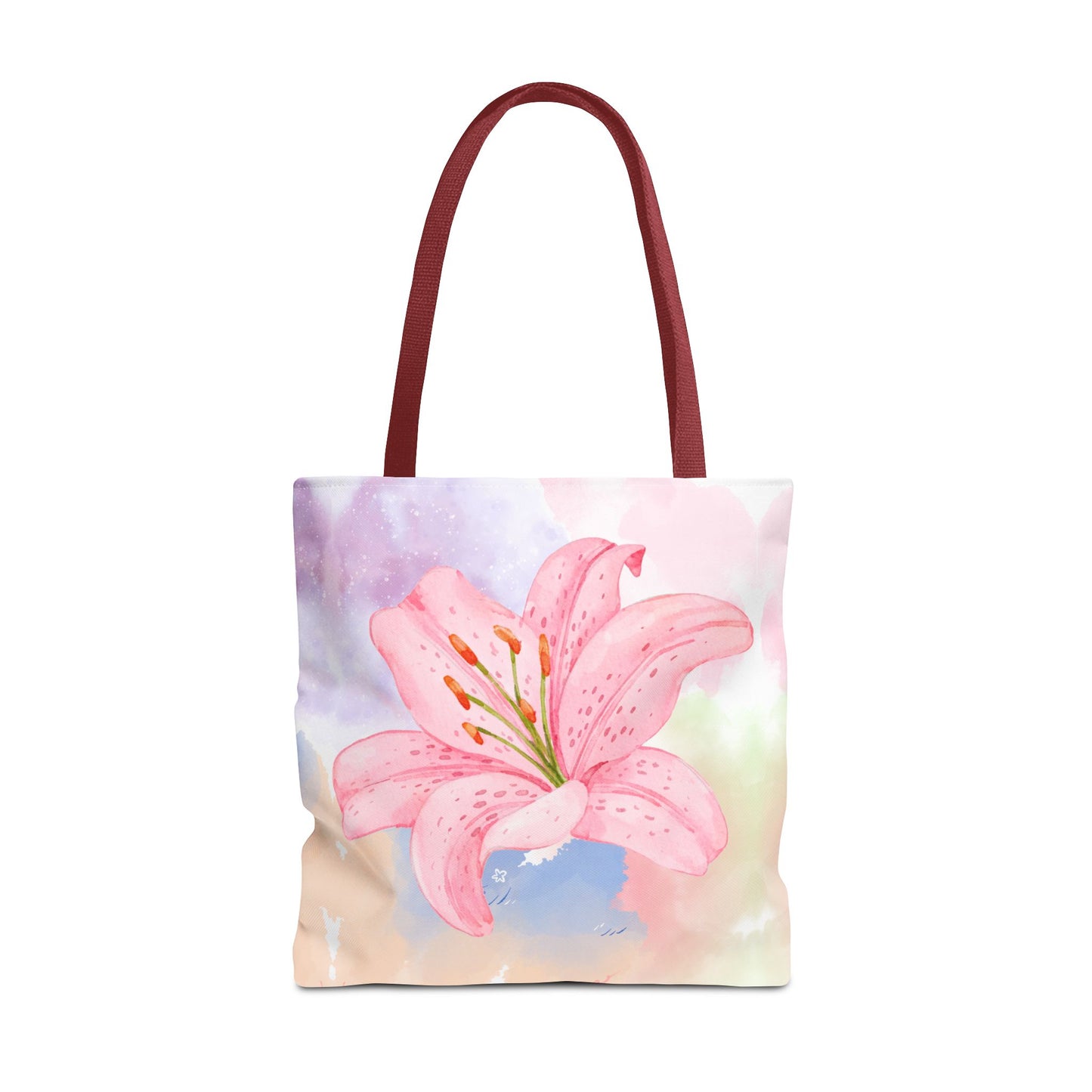Pink Watercolor Lily Tote Bag