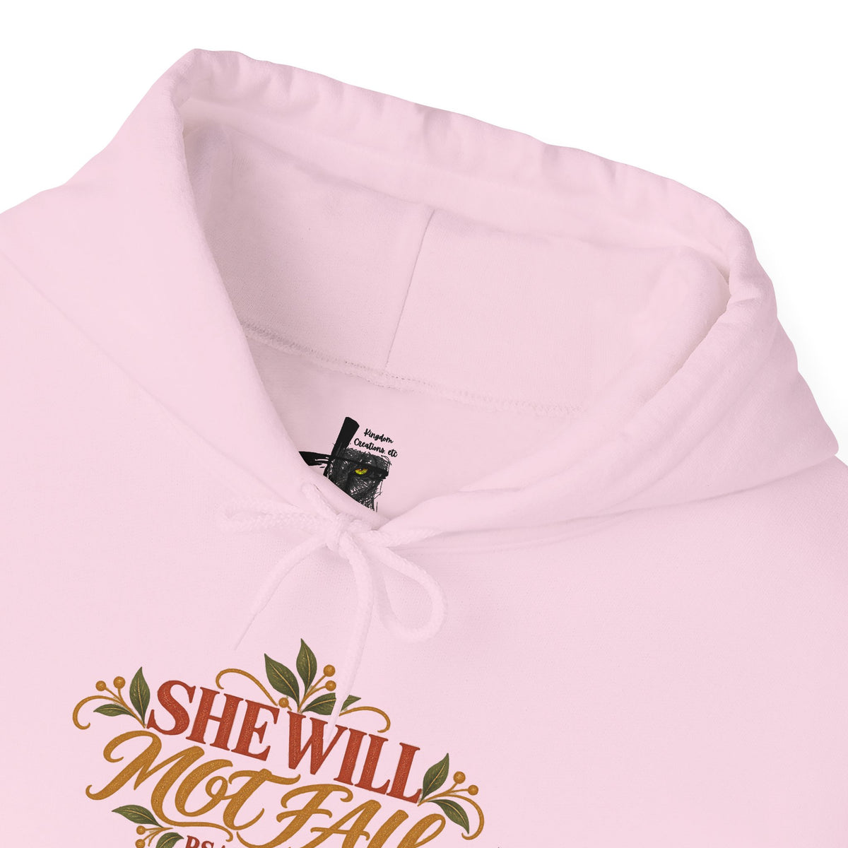 Copy of Brunette Woman Psalm 46:5 'She Will Not Fall' Hoodie – Floral Faith Women’s Pullover