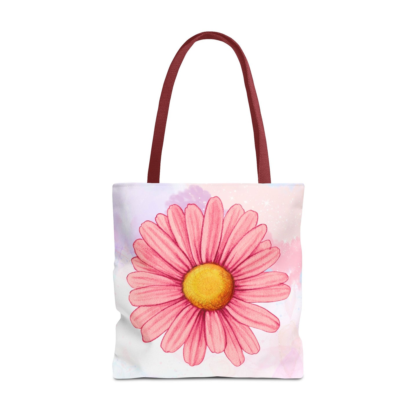 Pink Watercolor Daisy Tote Bag