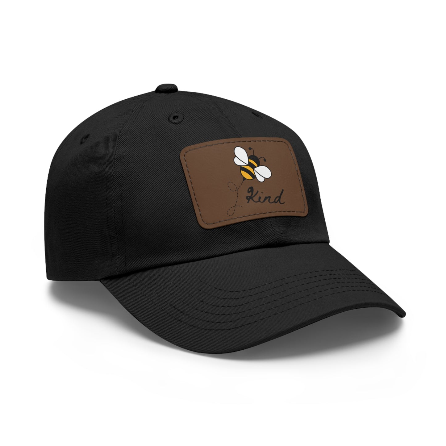 Bee Kind baseball cap with leather patch