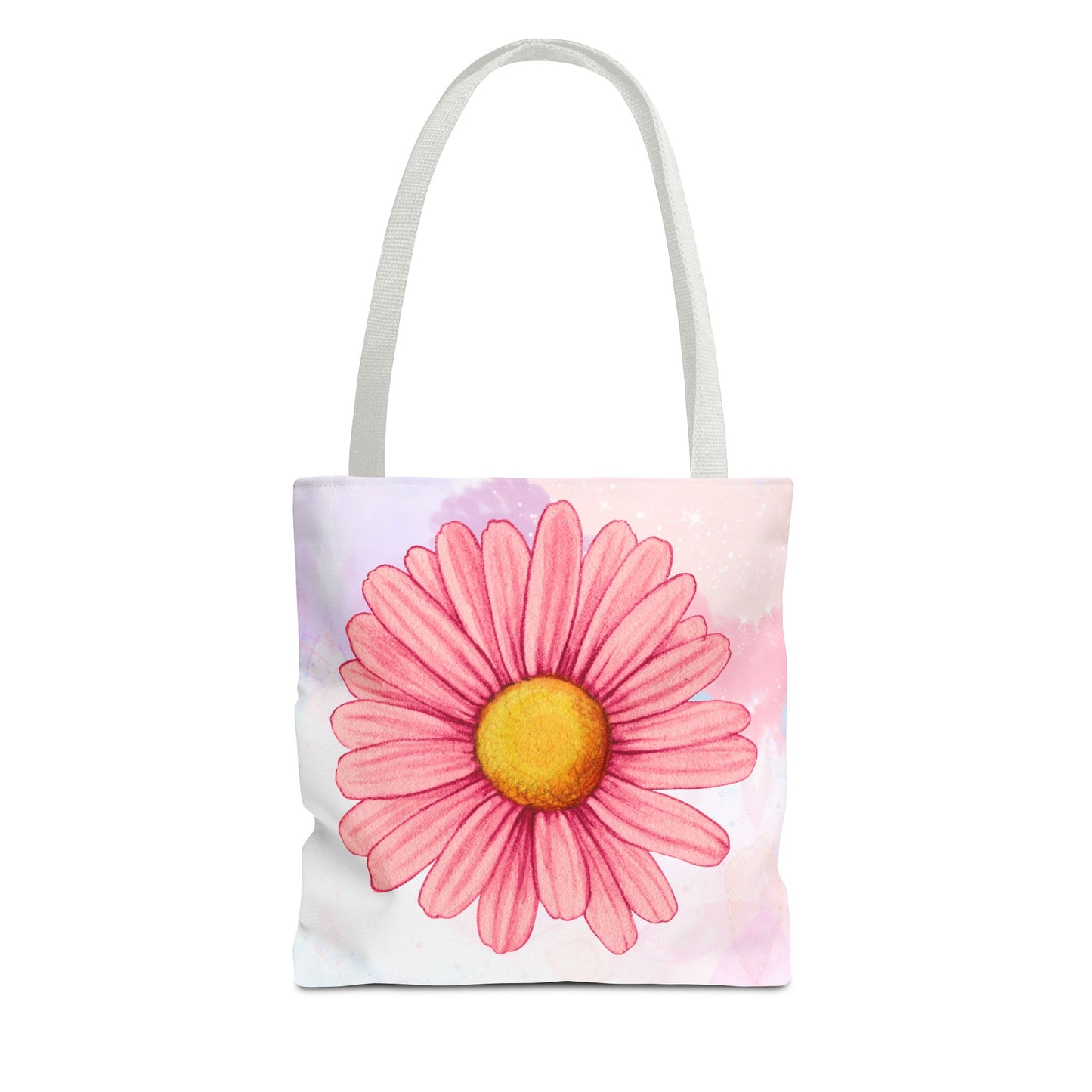 Pink Watercolor Daisy Tote Bag