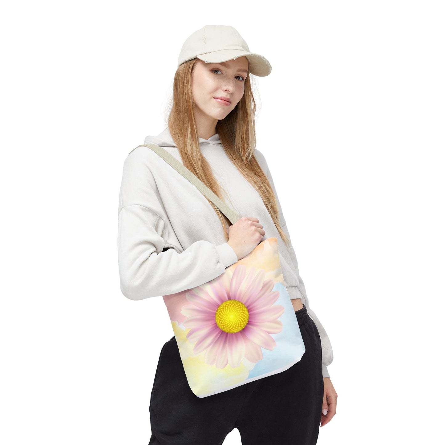 Lavender Watercolor Daisy Garden Tote Bag