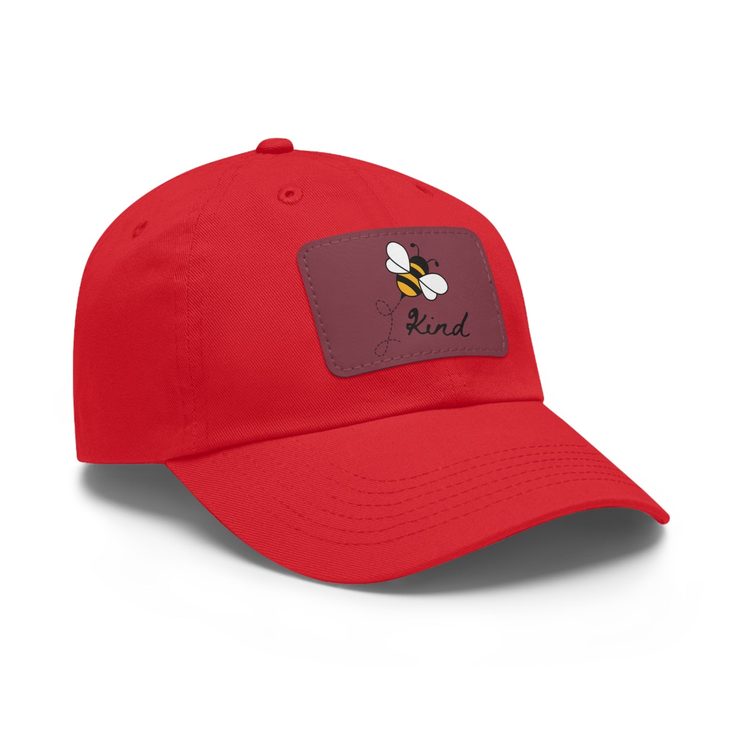 Bee Kind baseball cap with leather patch