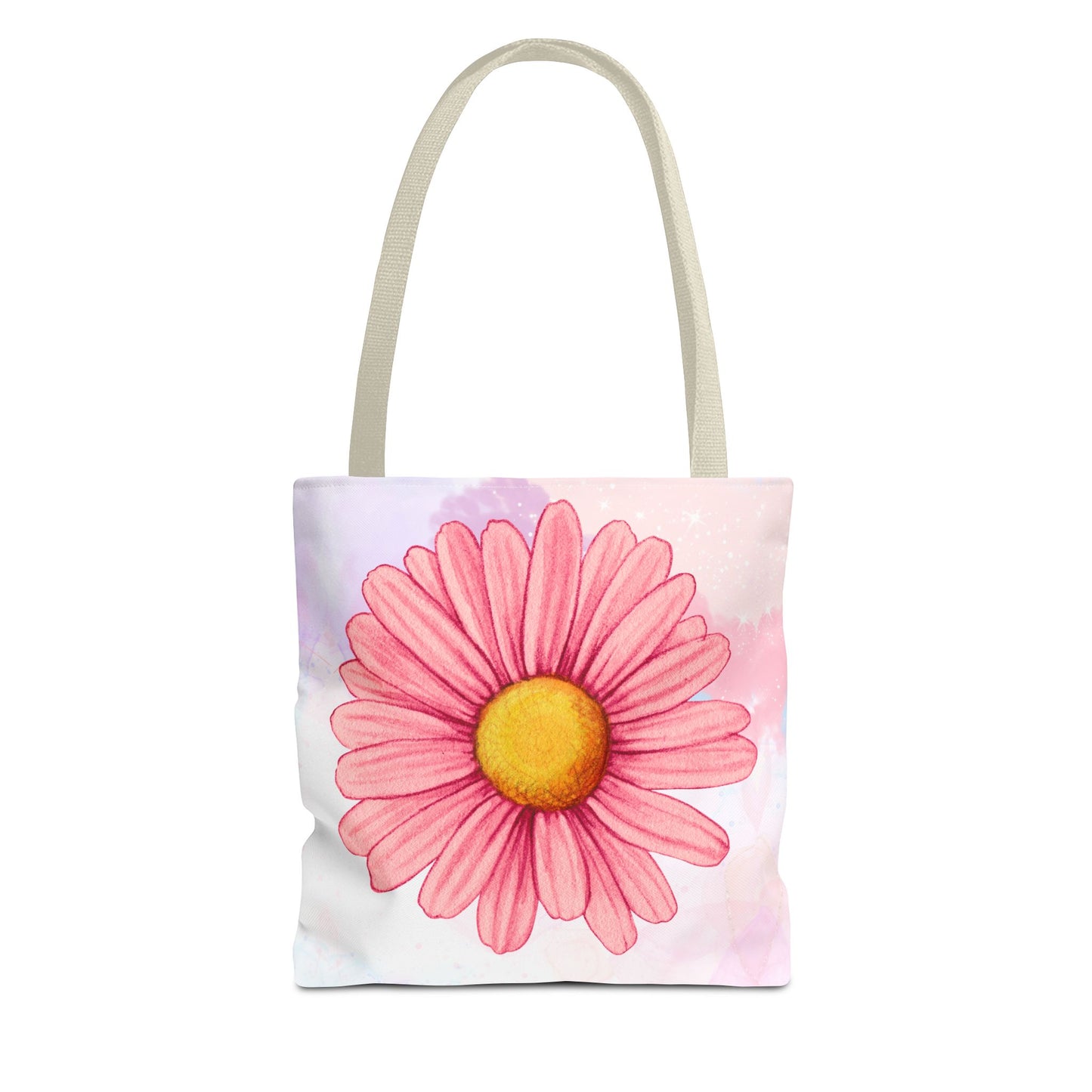 Pink Watercolor Daisy Tote Bag