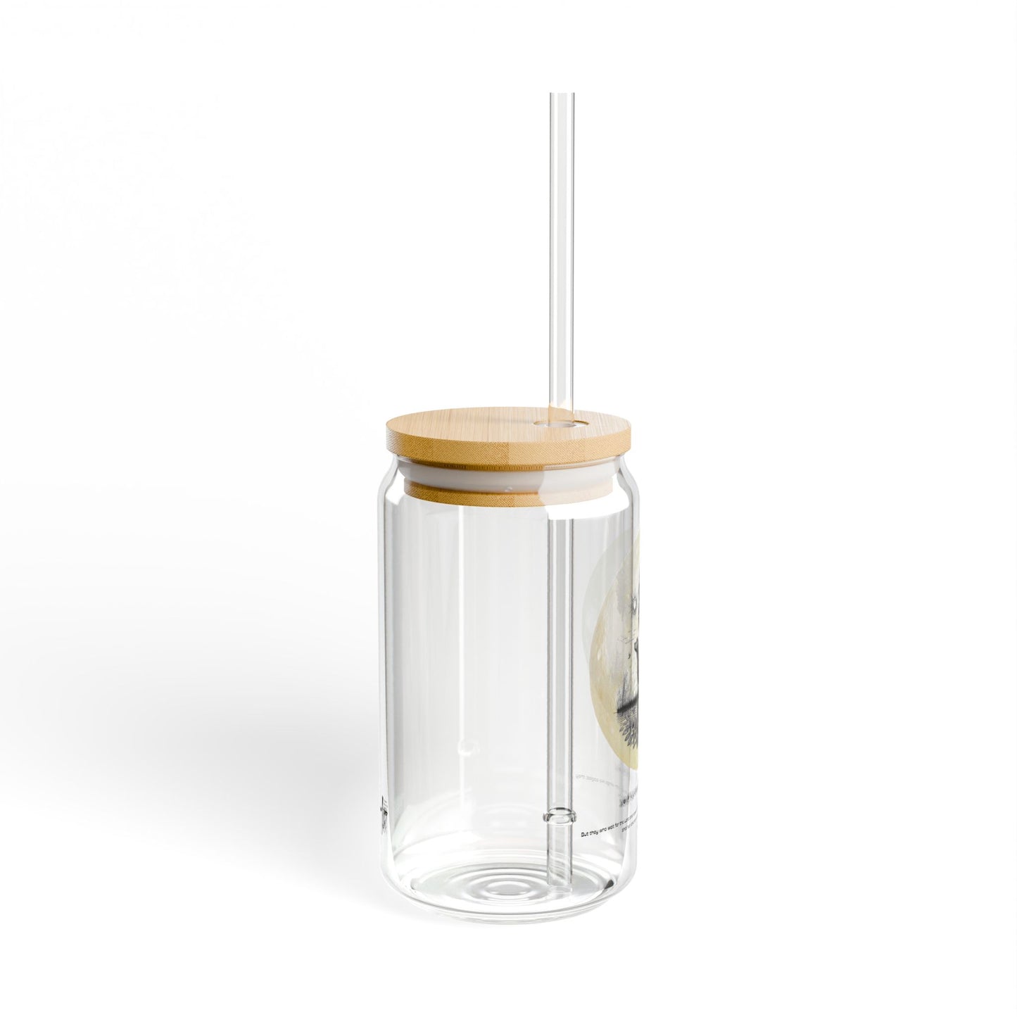 They that Wait Upon the Lord Sipper Glass, 16oz - Cute GlassTumbler with Straw