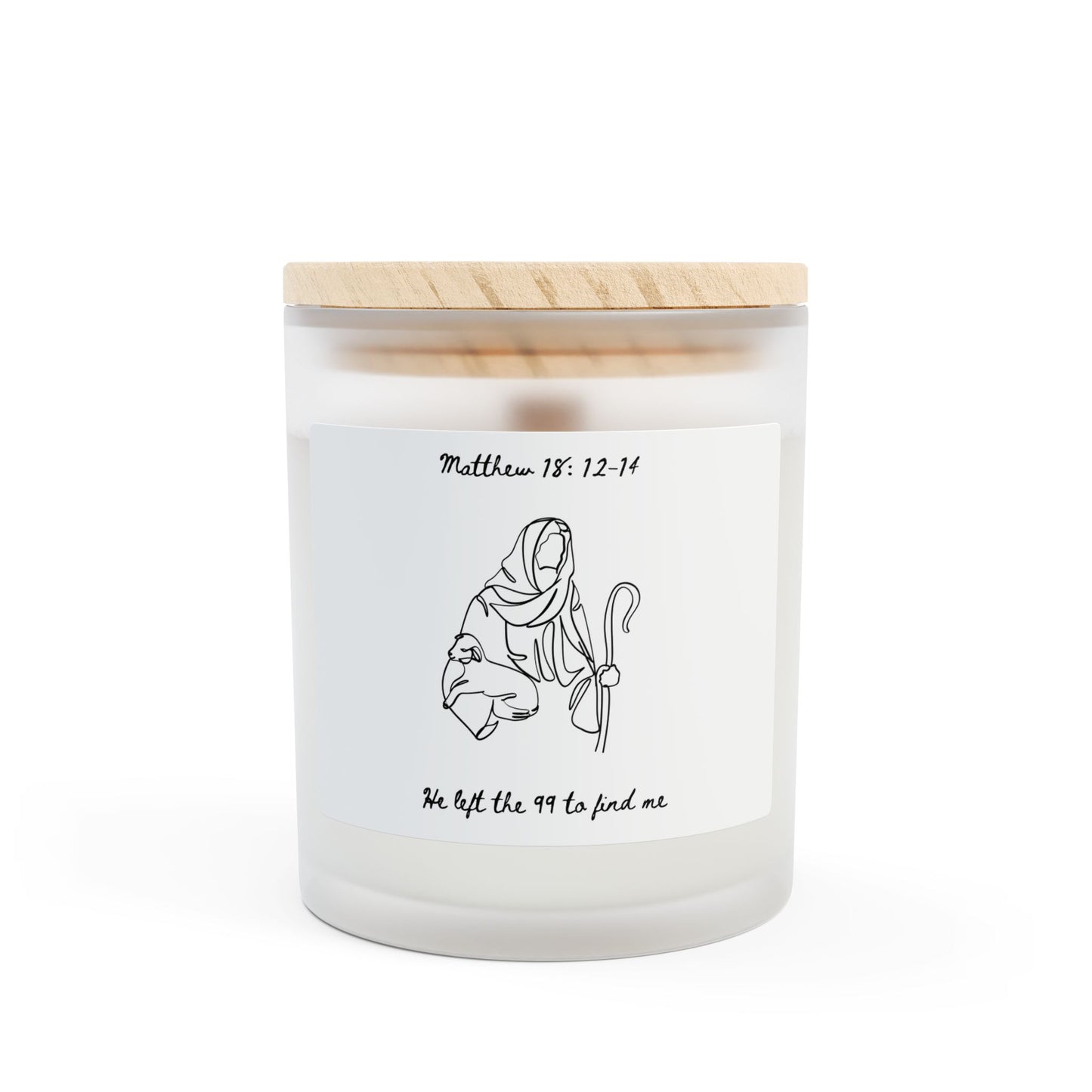Matthew 18:12-14 Frosted Glass Candle, 11oz