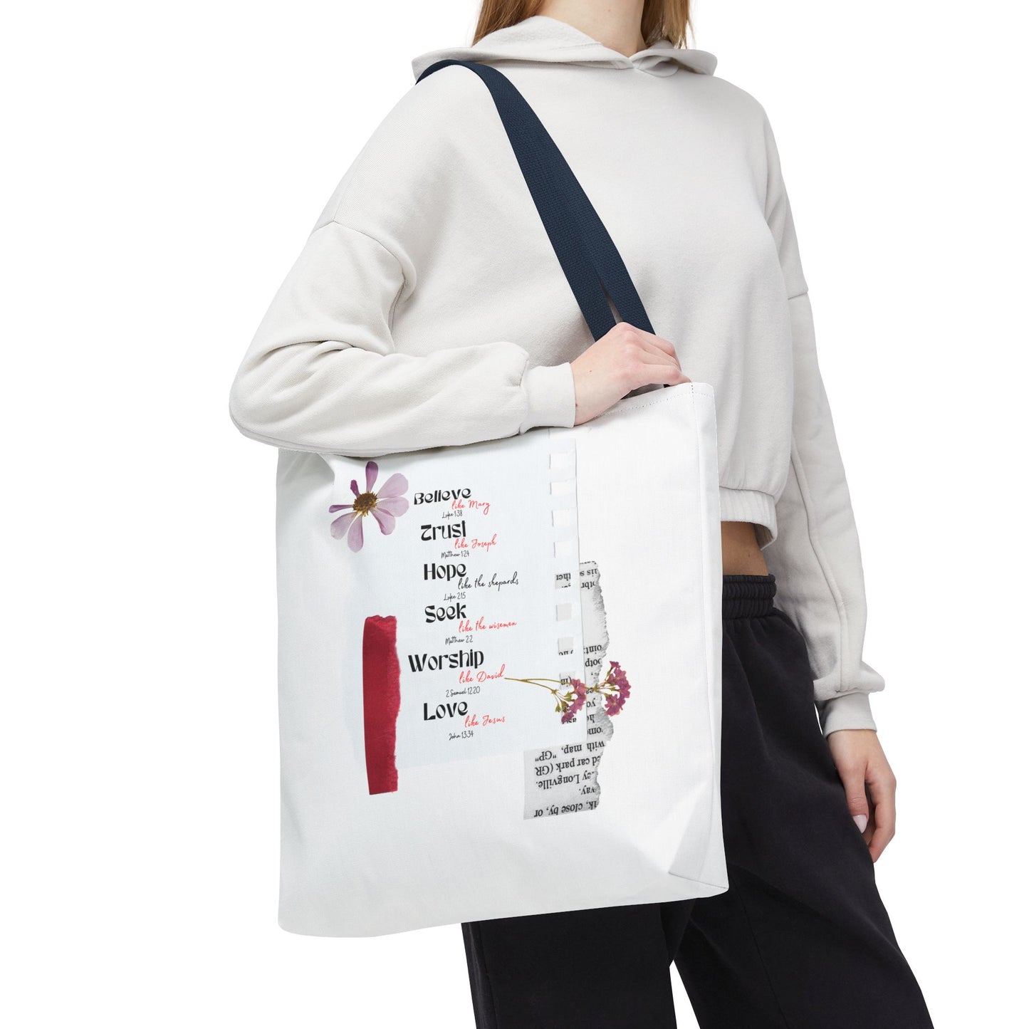 Believe, Trust, Hope, Worship, Love Tote Bag